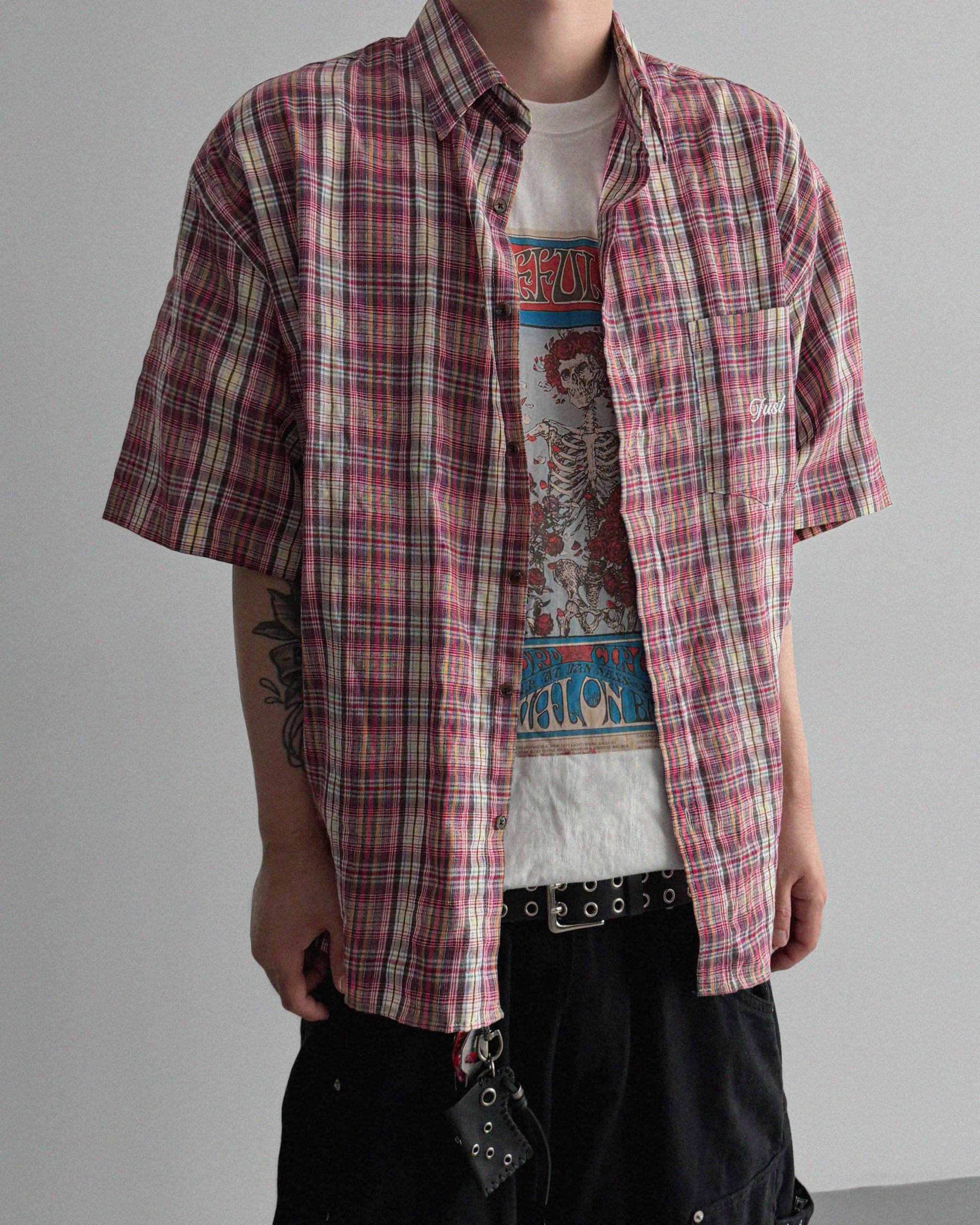 Prepi boxy check half shirt
