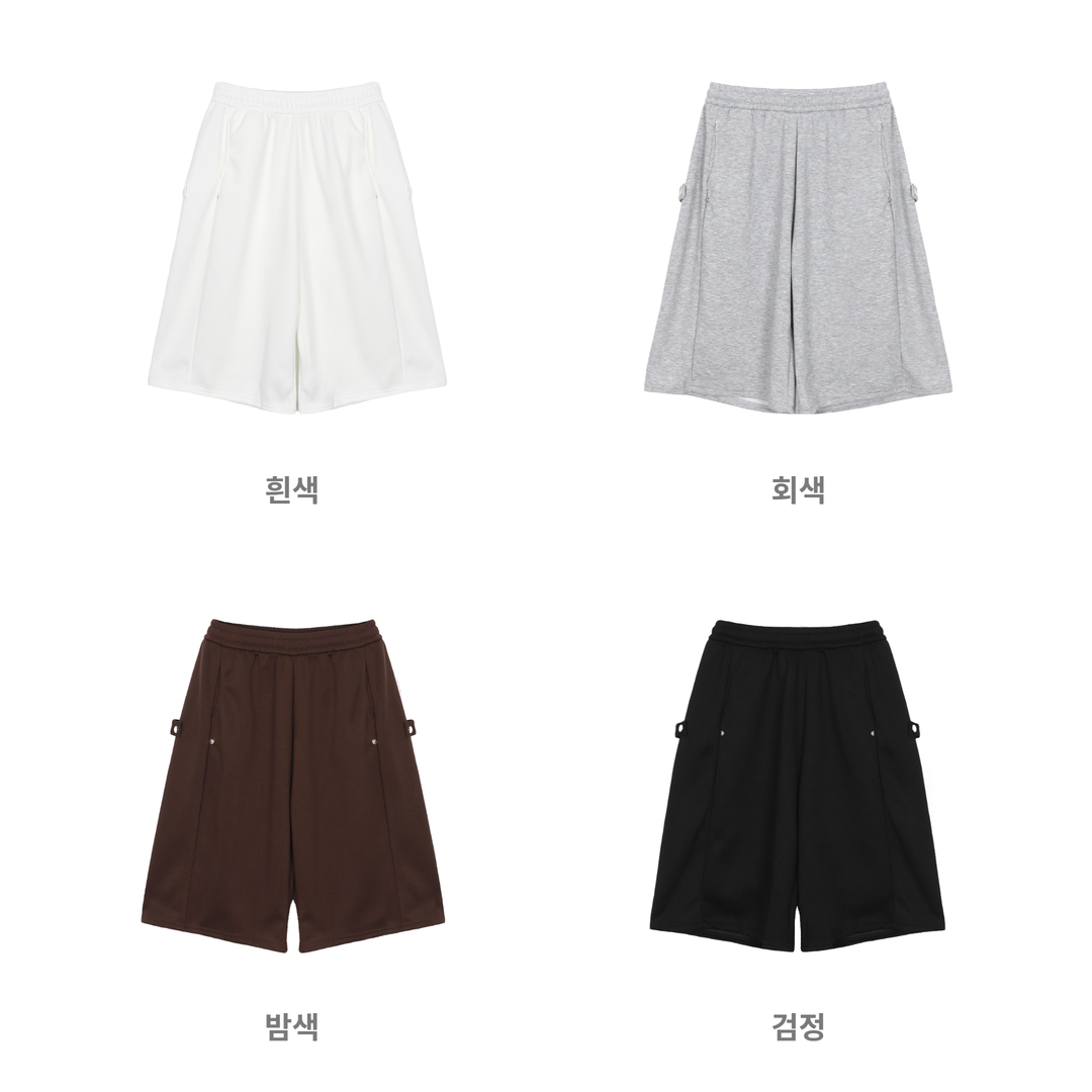 Side snap bermuda sweat pants
