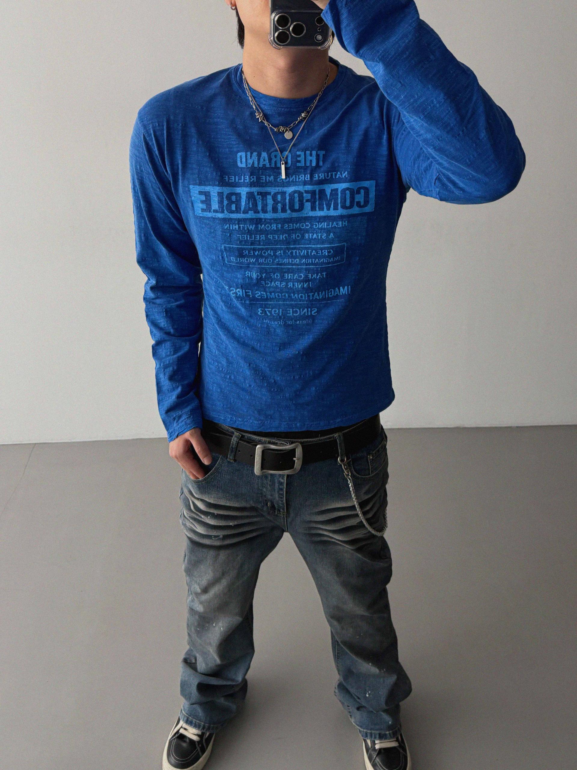 Comfort pigment slub slim t