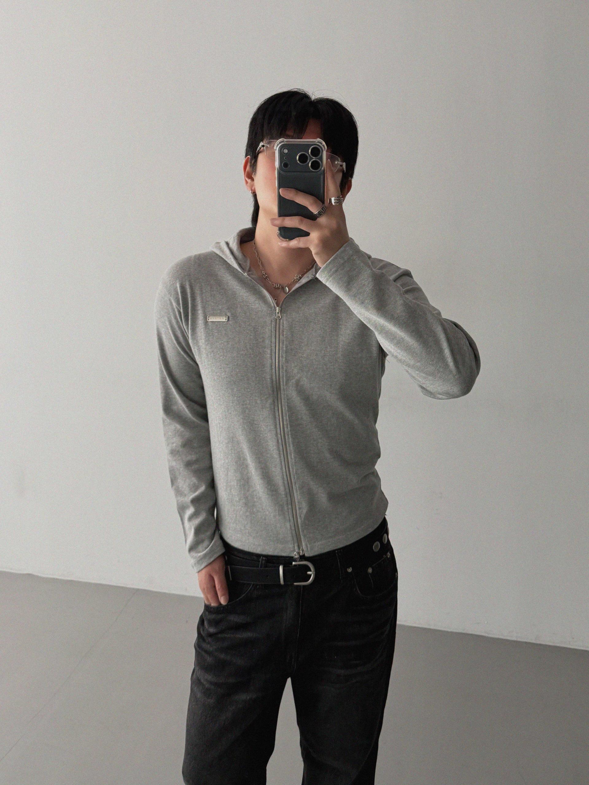 Aether pendant slim hood zip-up
