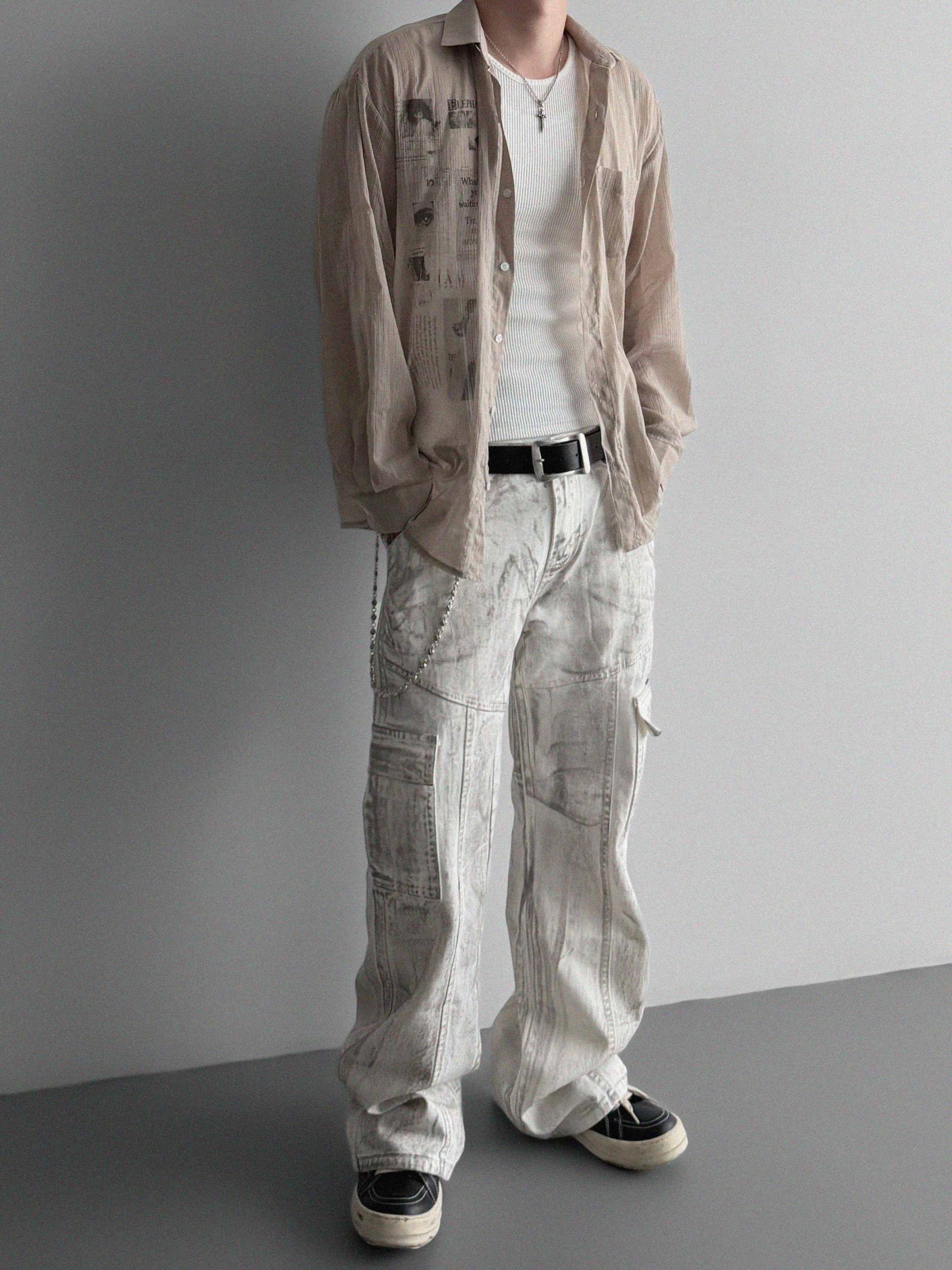 Art digital see-through shirt