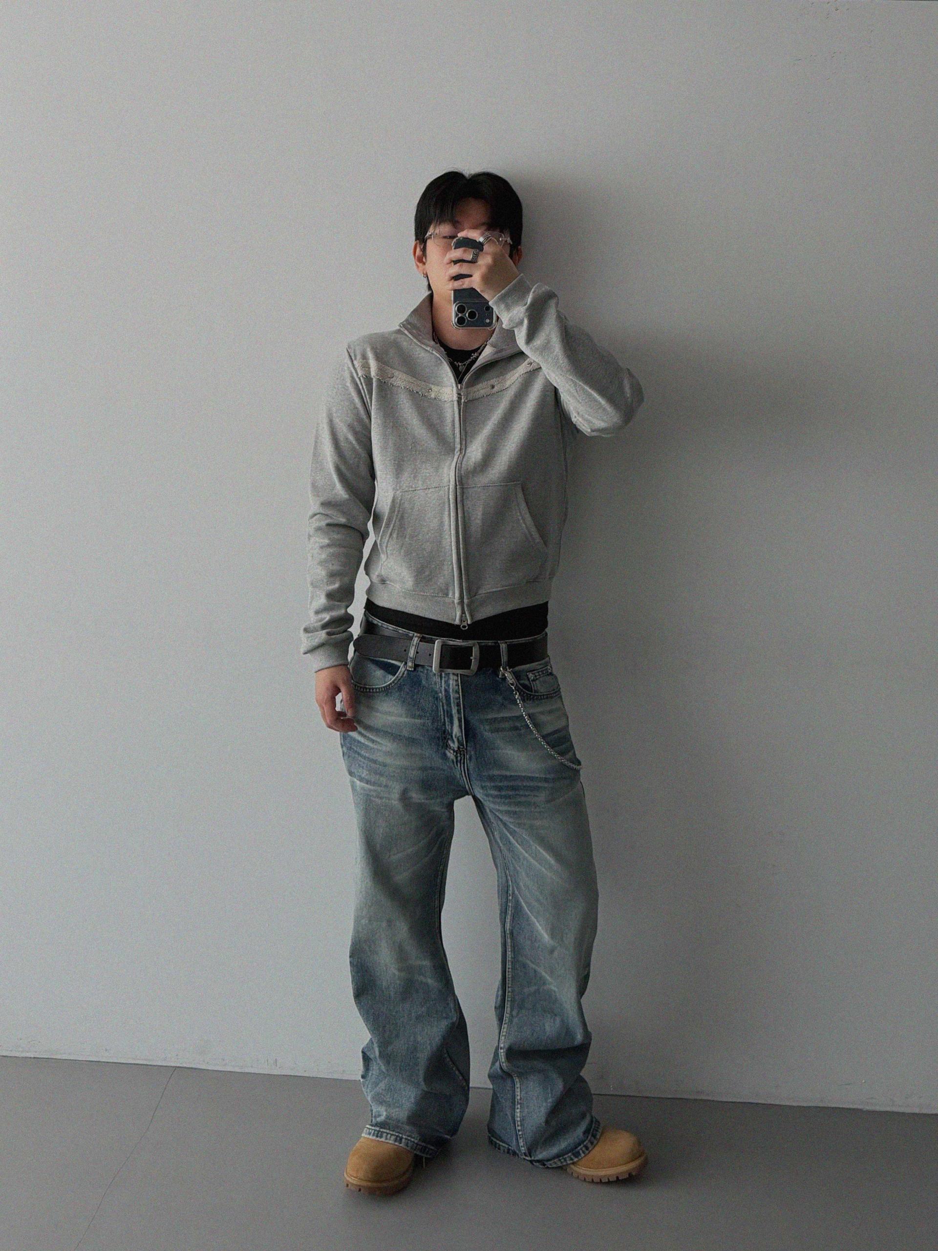 Mobe sand flare denim pants