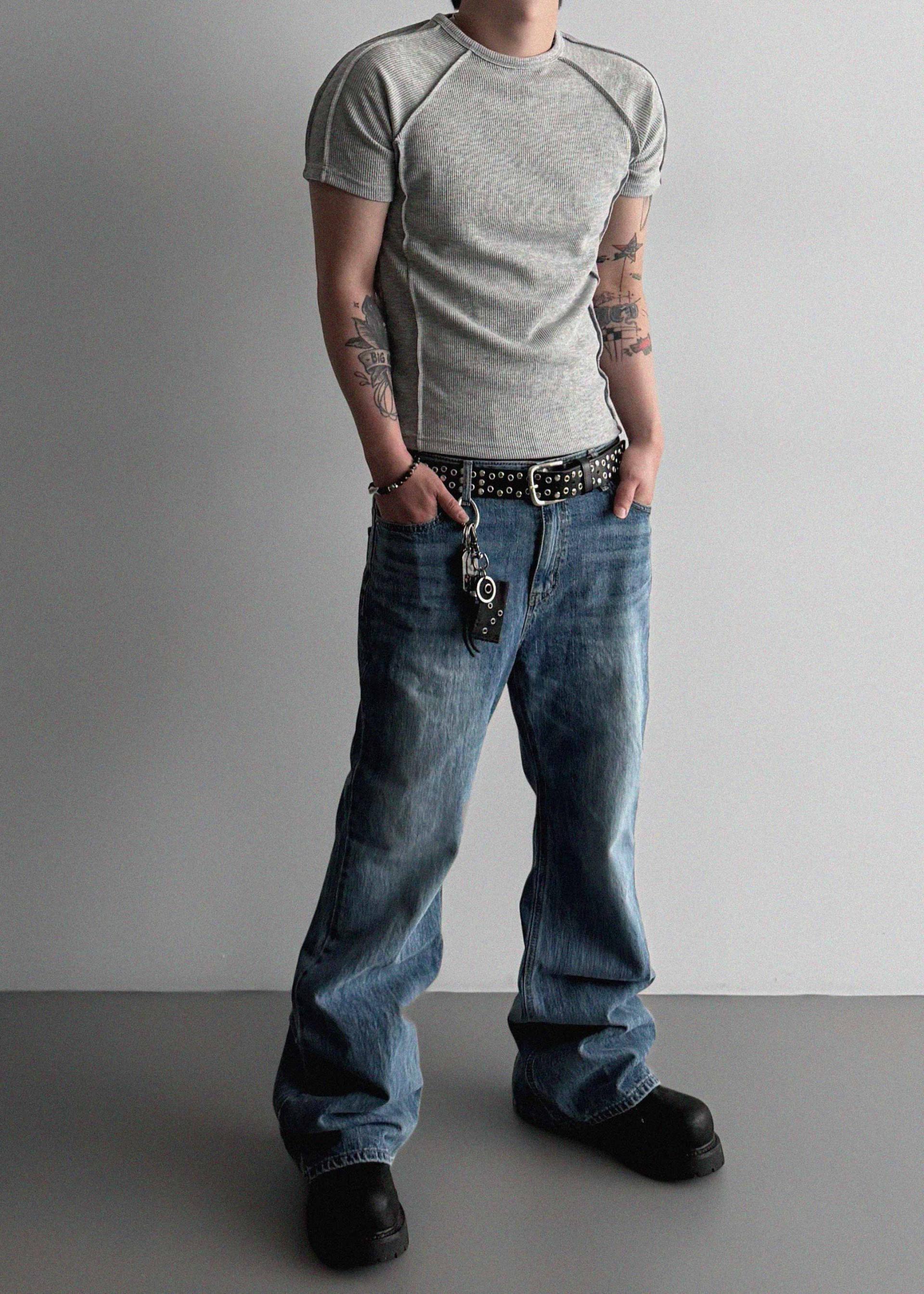 Graysh blue flared jeans