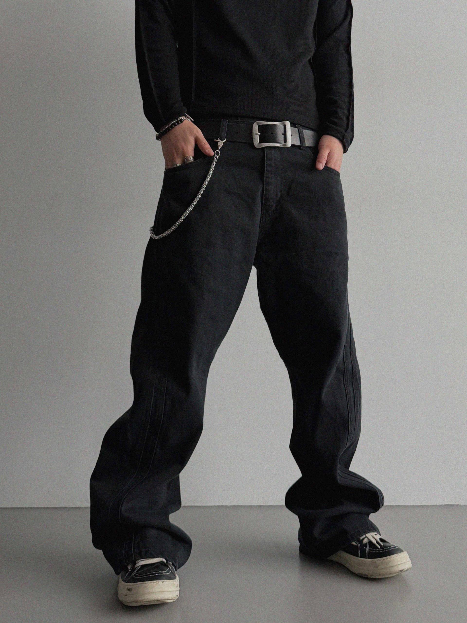 FW Double pocket curved flare pants