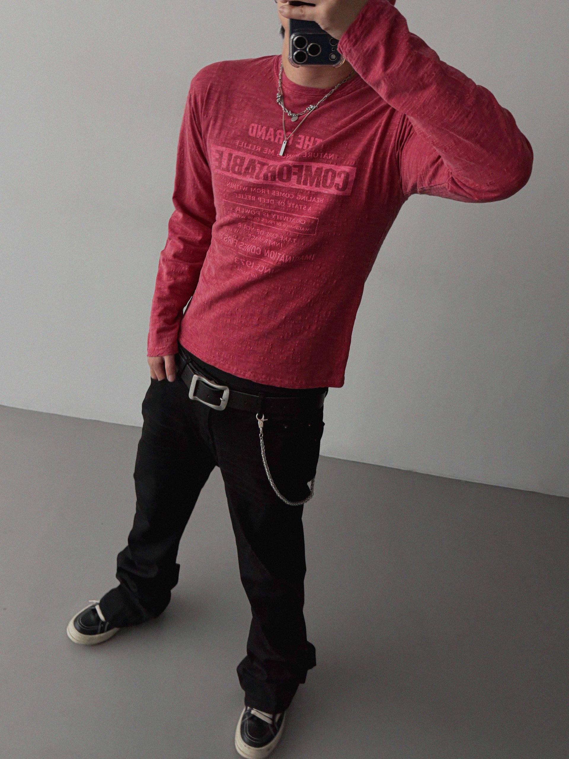 Comfort pigment slub slim t