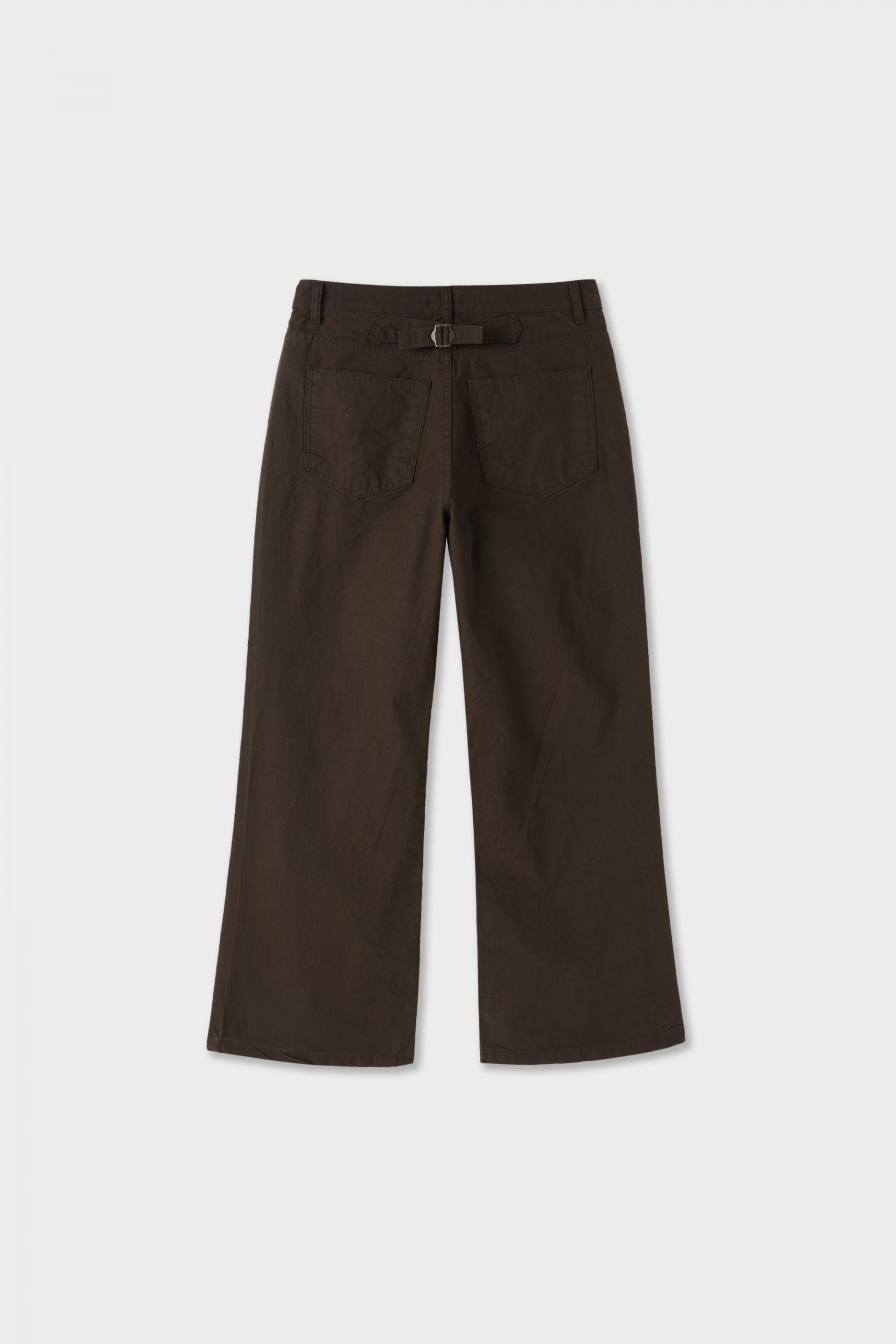Cinch-back cotton flared pants