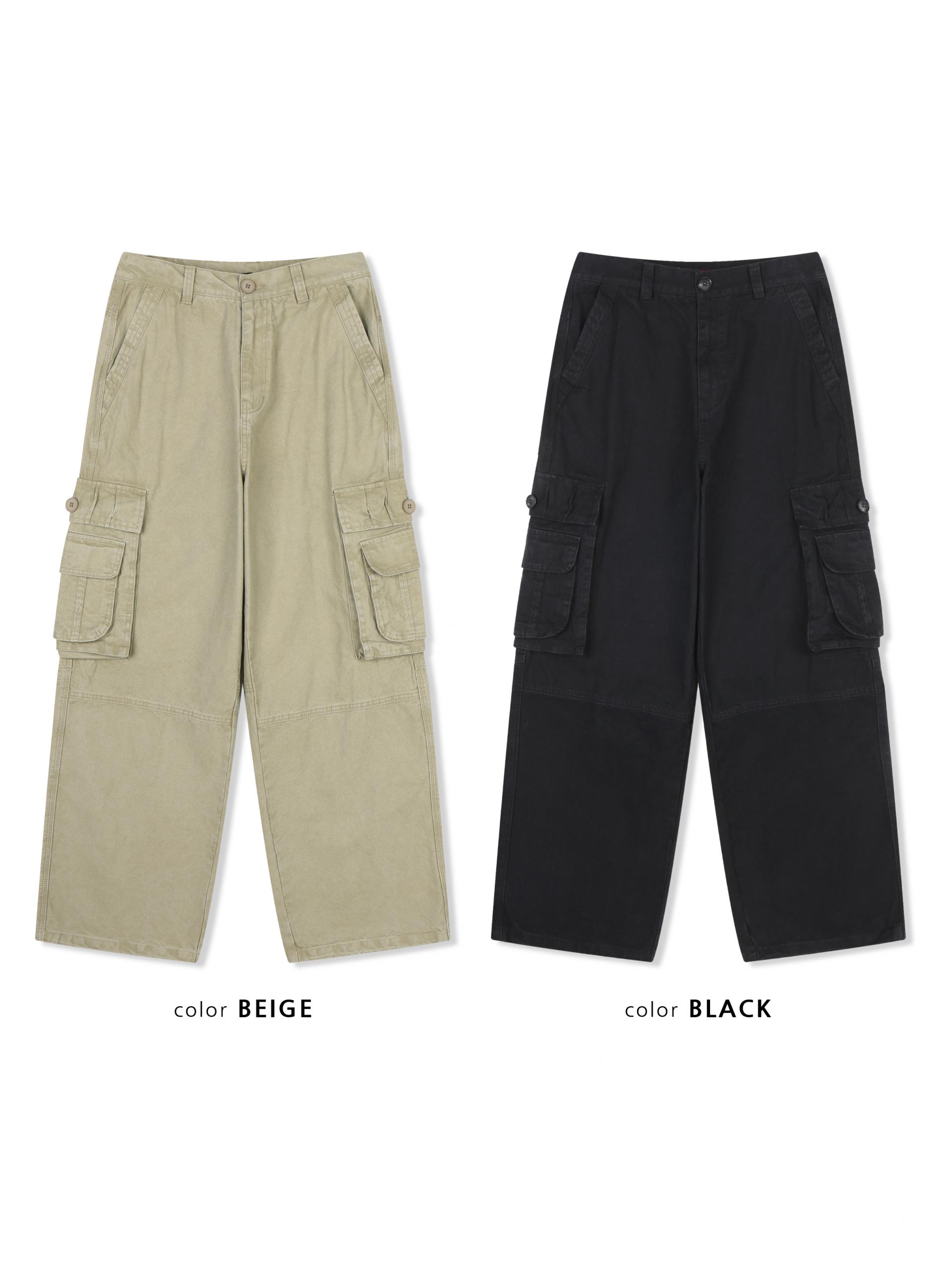 Ampty dyeing wide cargo pants