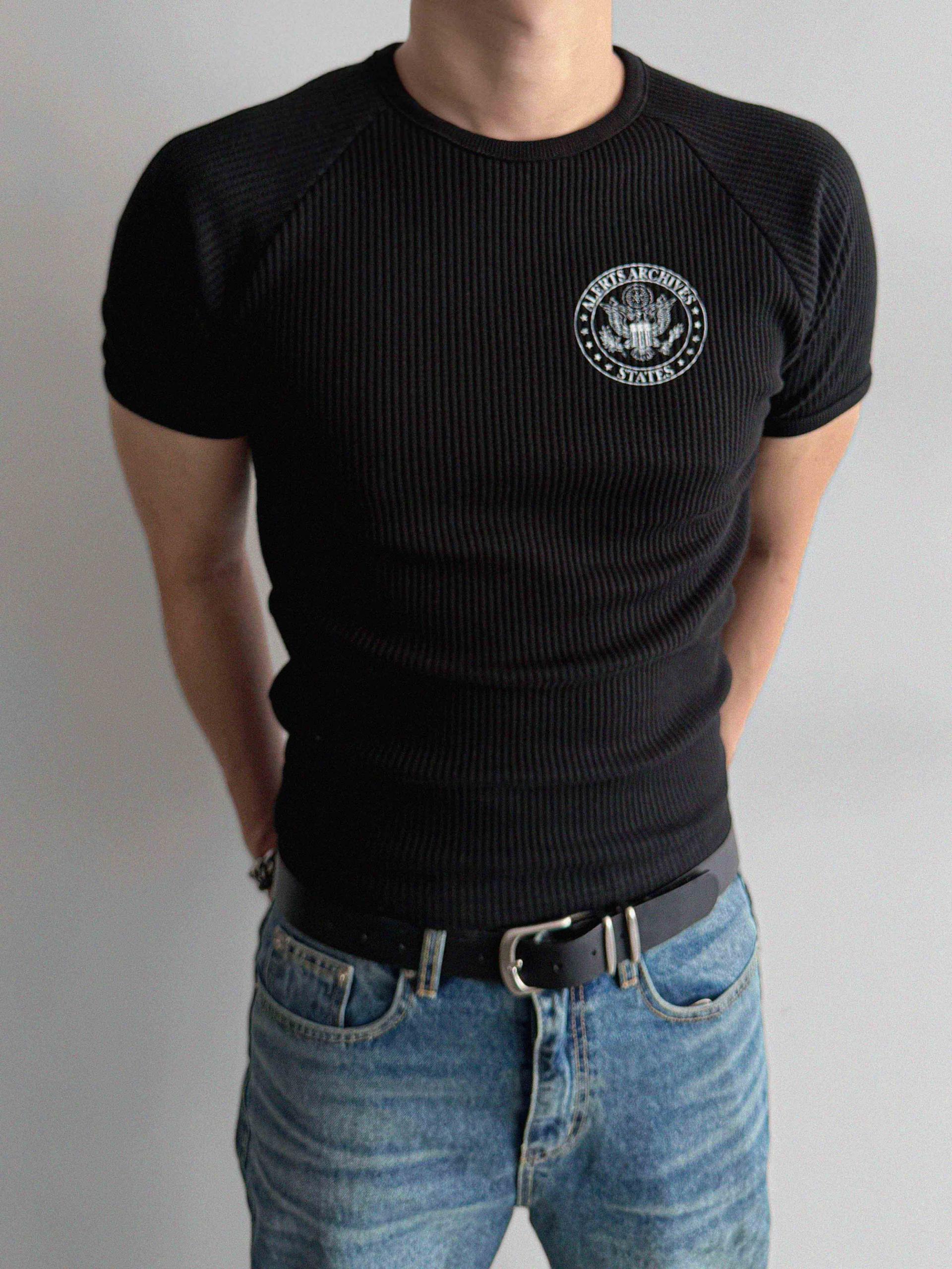 SEAL waffle muscle half t