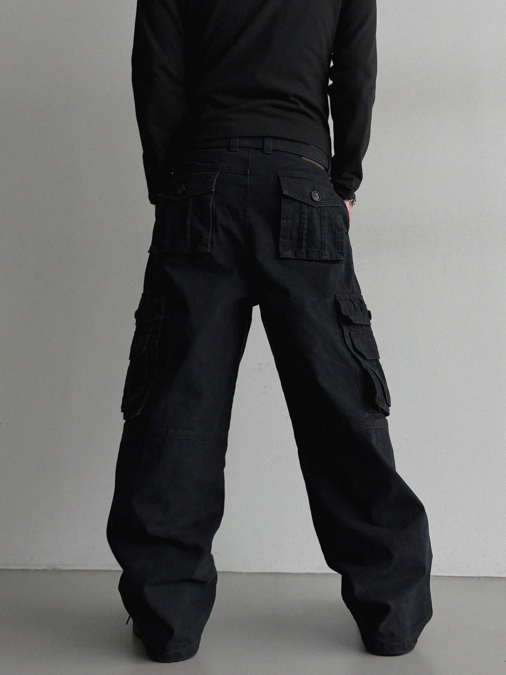 Ampty dyeing wide cargo pants