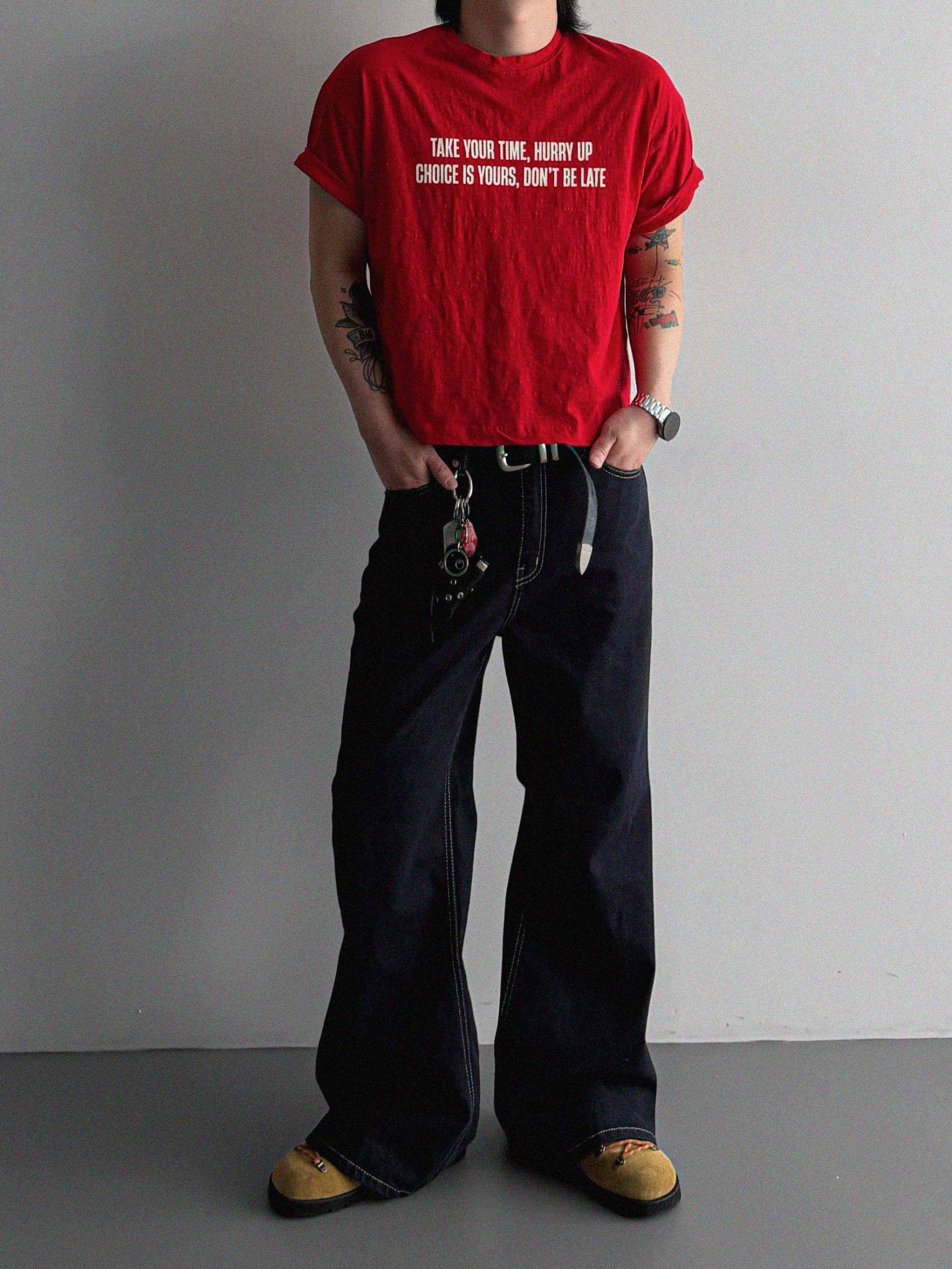 Indigo flare denim pants