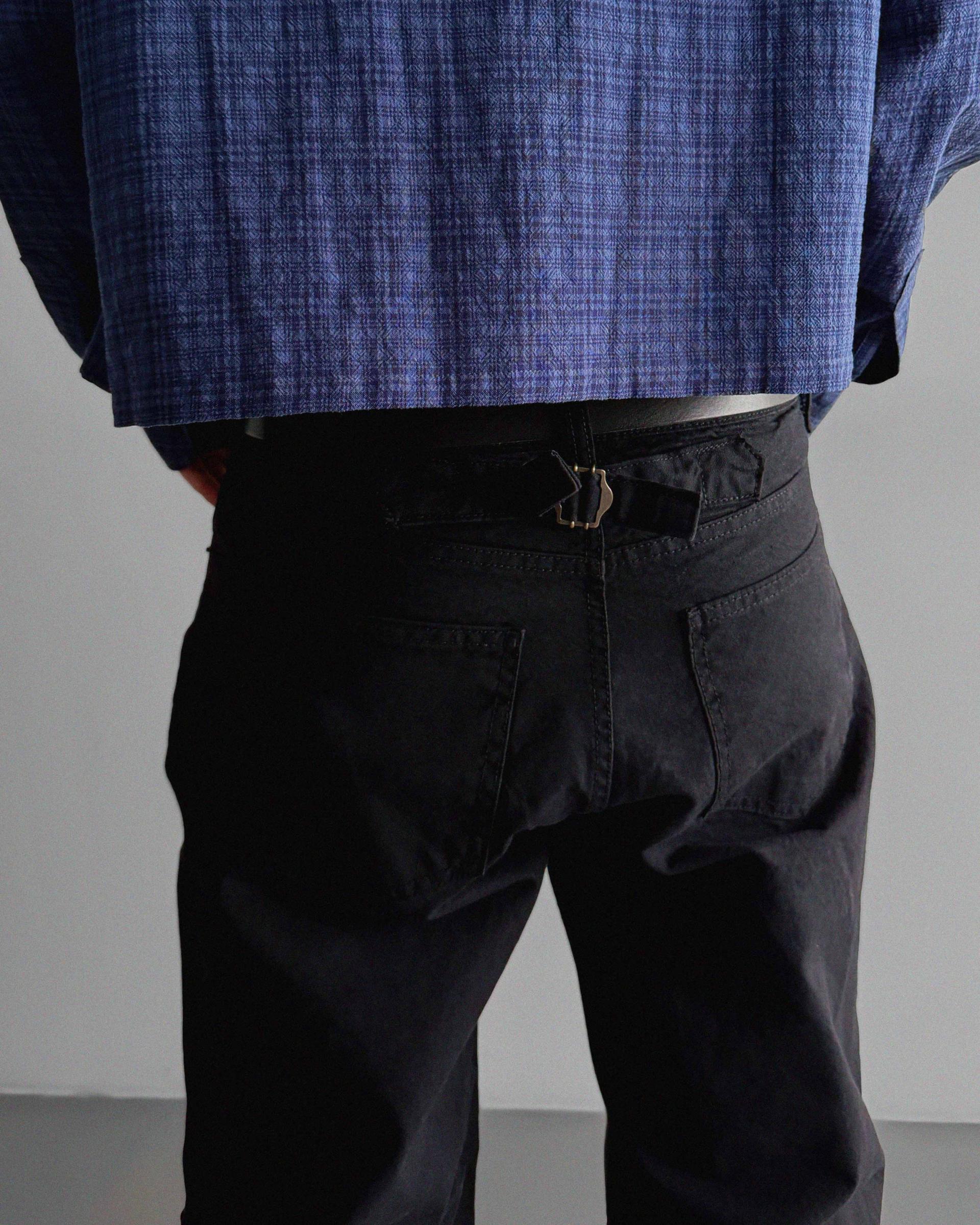 Cinch-back cotton flared pants