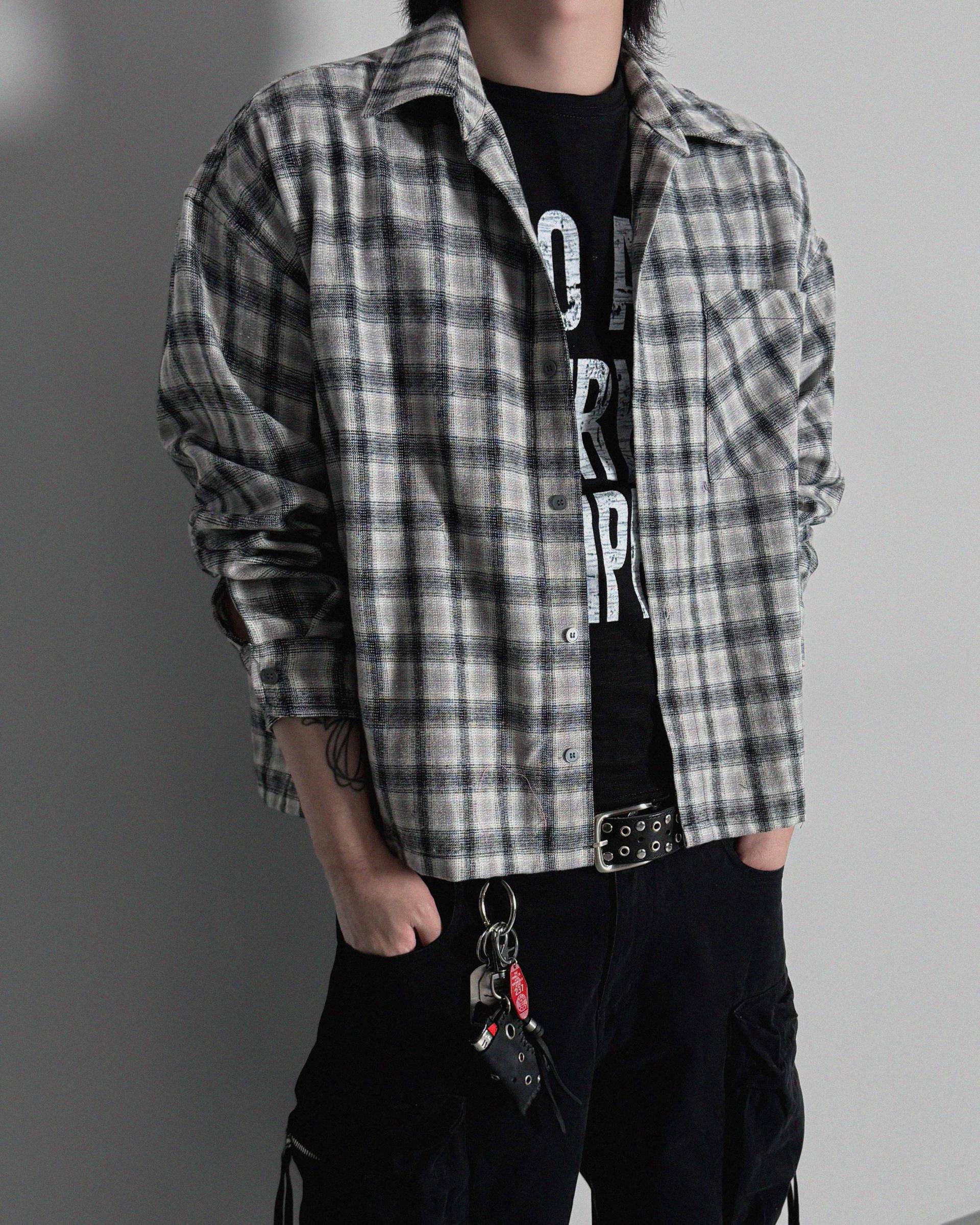 Opal crop check shirt