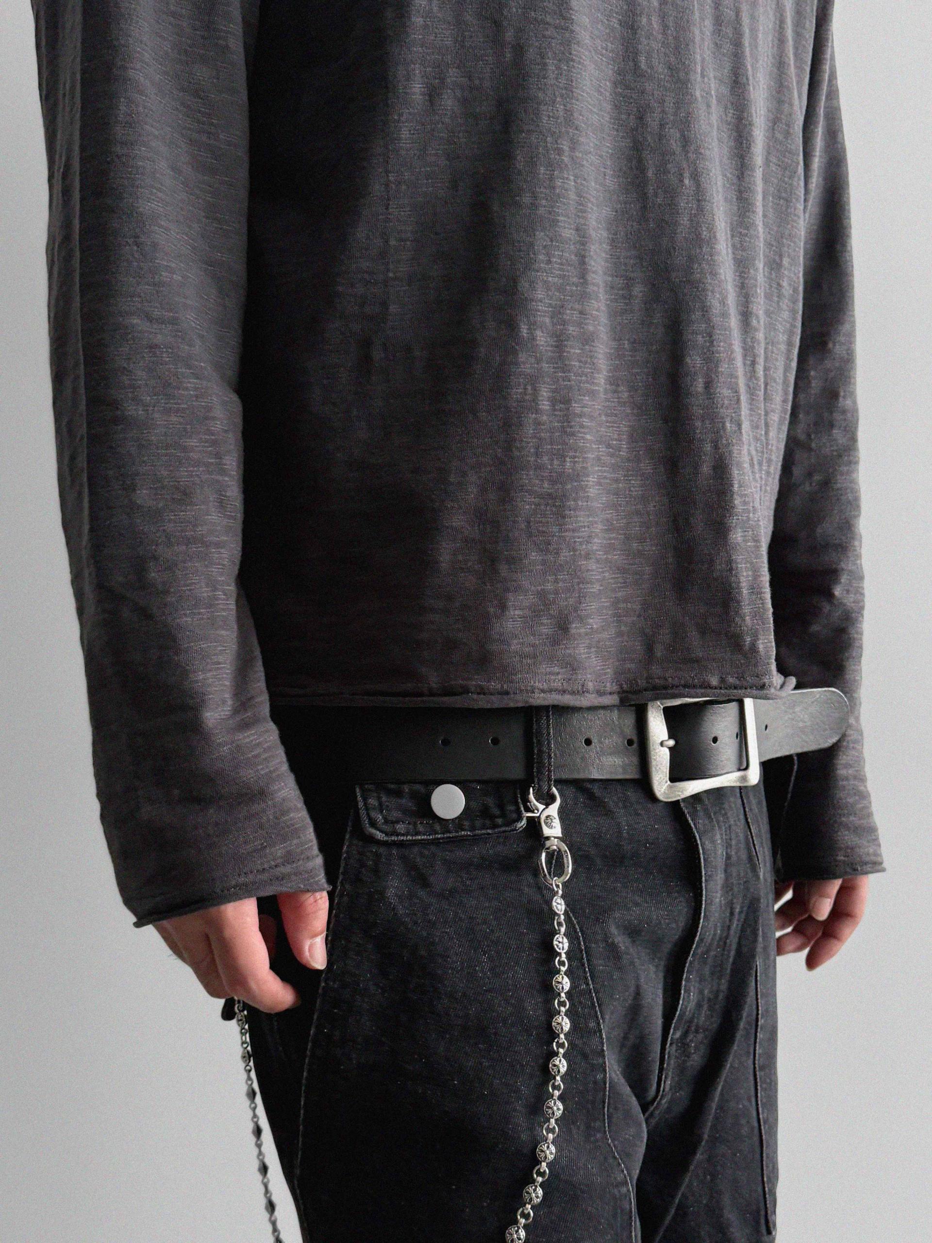 Slub cuting crop long sleeve t