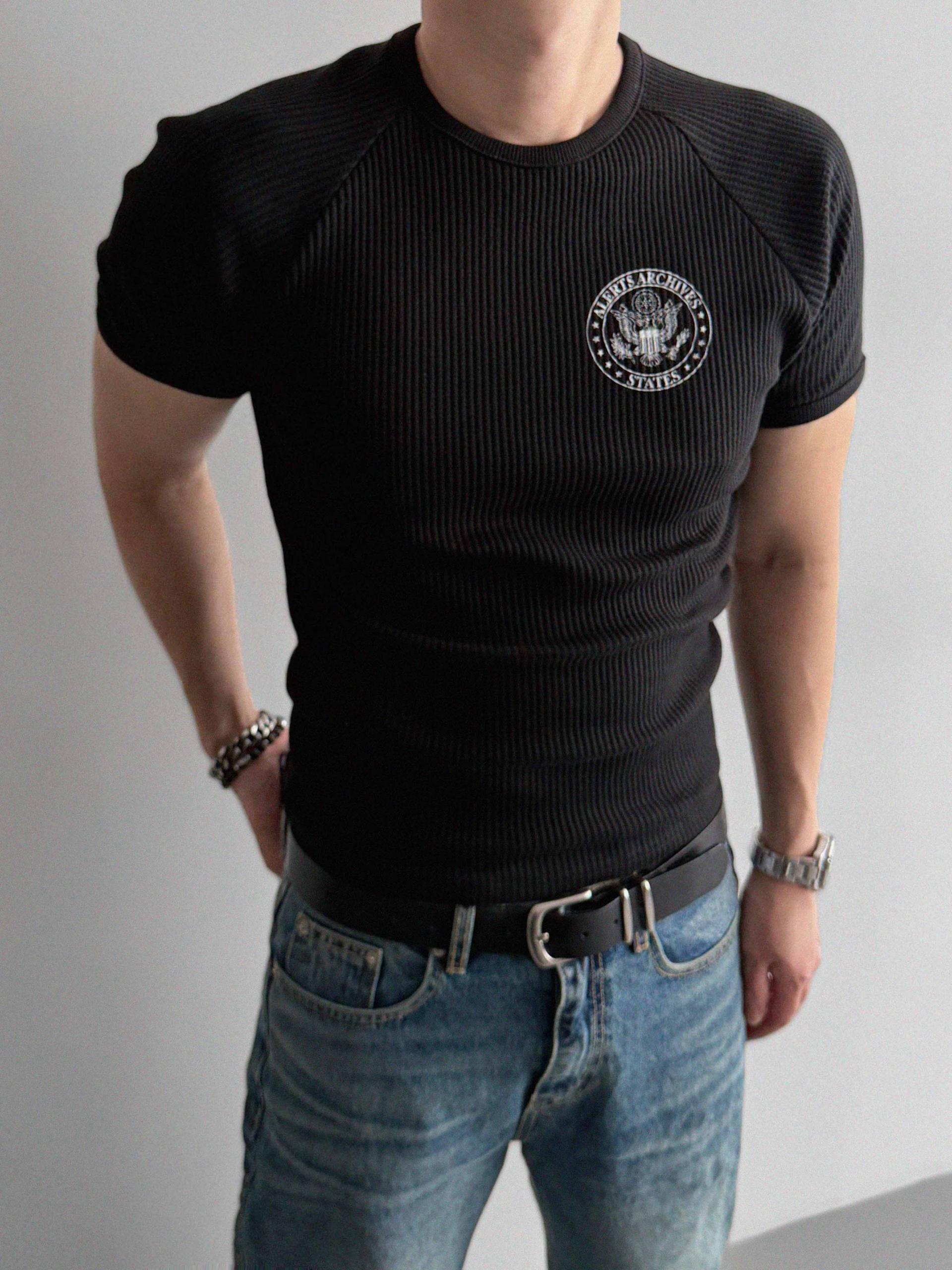 SEAL waffle muscle half t