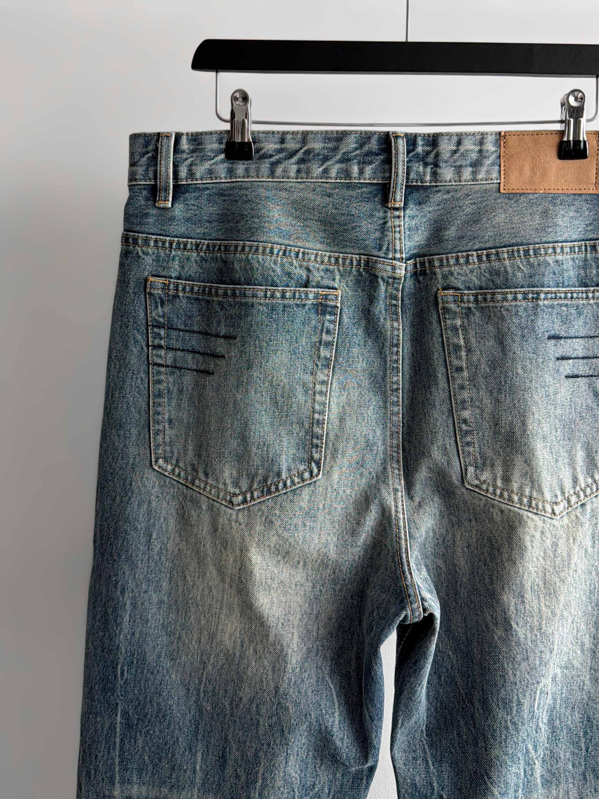 Ashed flare denim pants