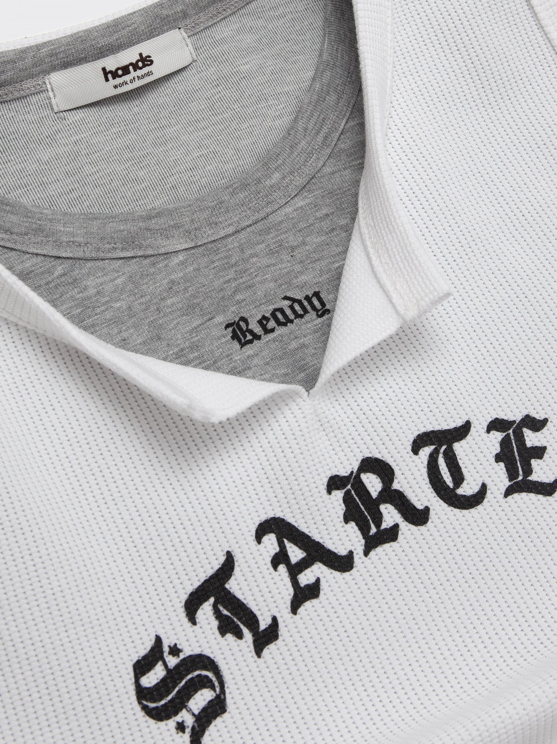 Lettering layer waffle crop sleeveless