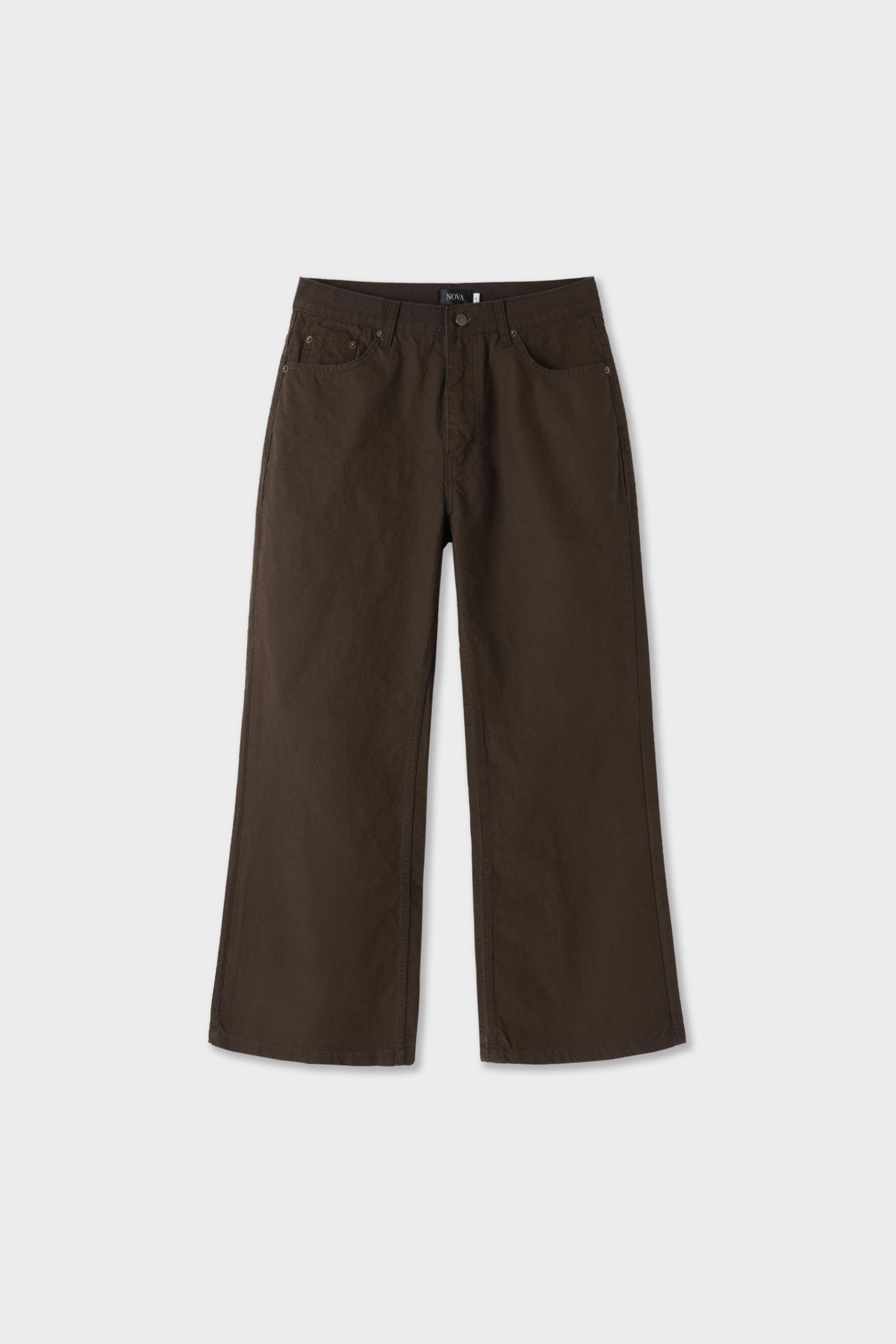 Cinch-back cotton flared pants