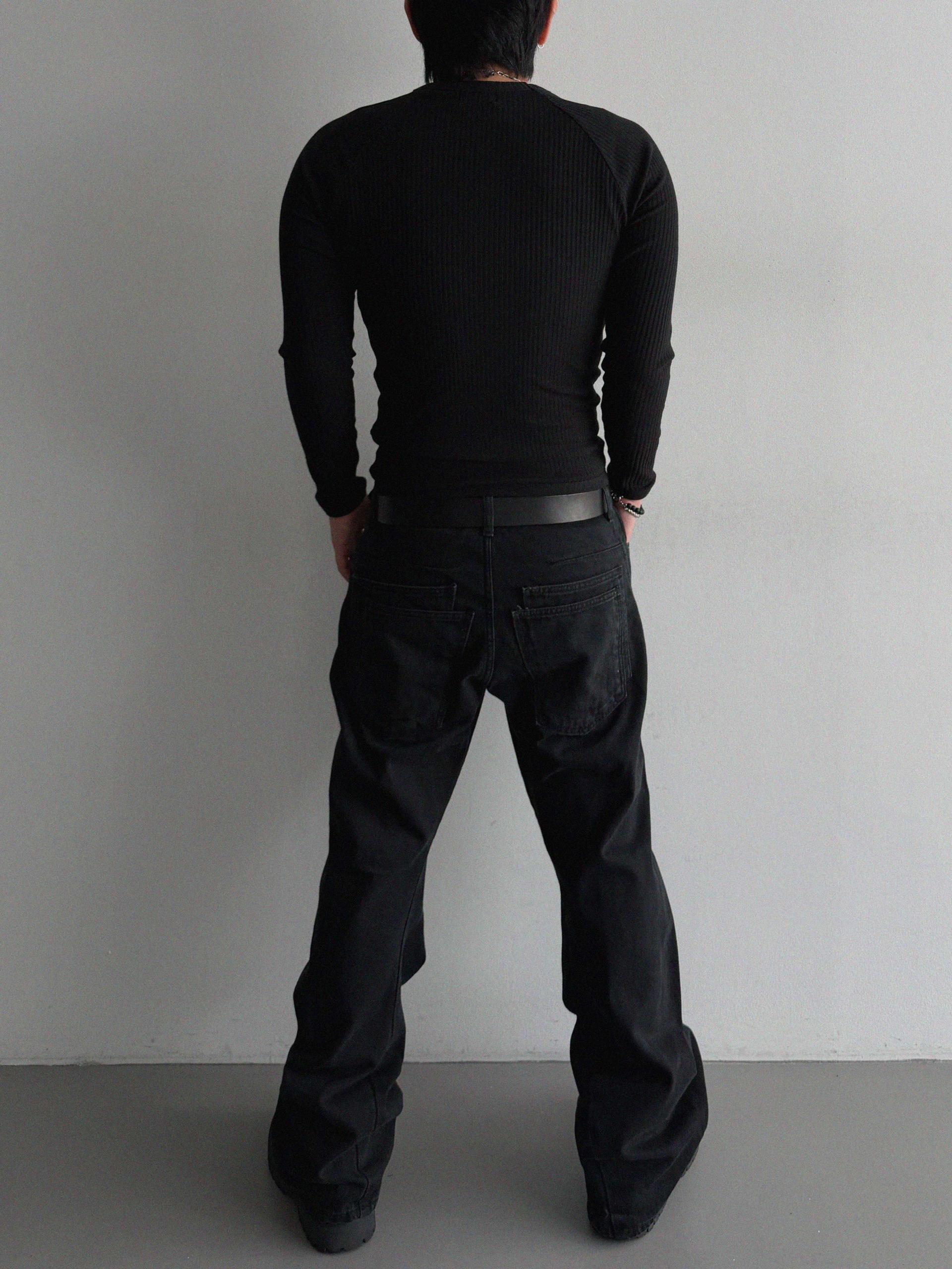 FW Double pocket curved flare pants