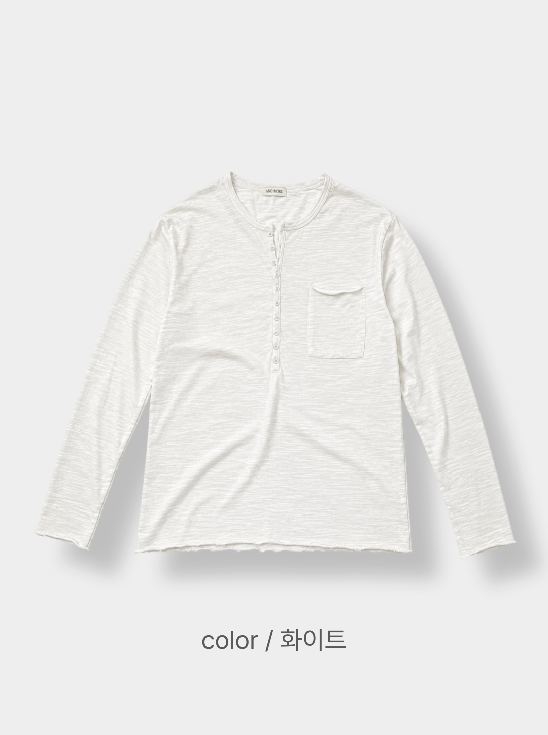 Button slub henley neck slim t