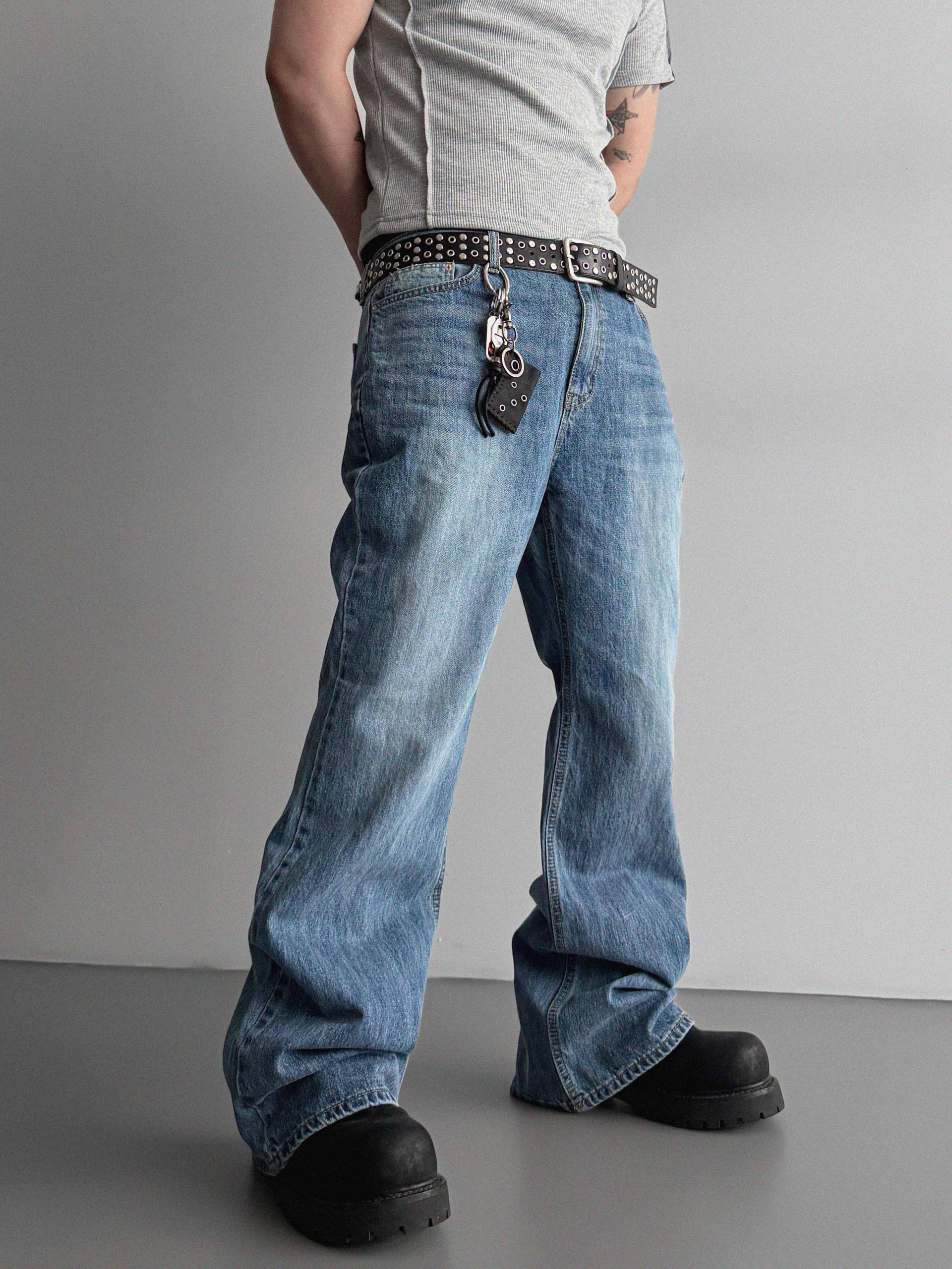 Graysh blue flared jeans