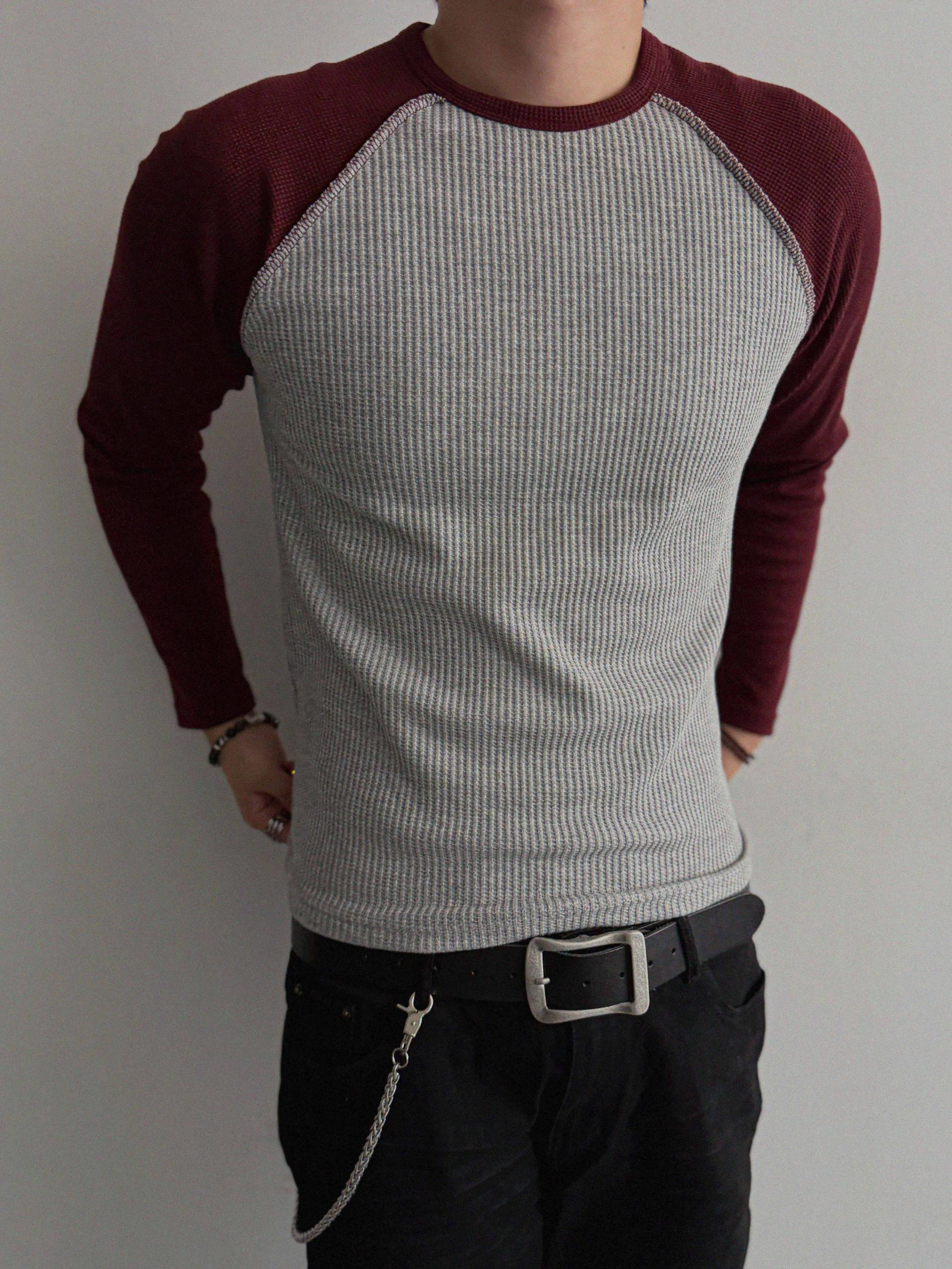 Tukhines waffle slim raglan t