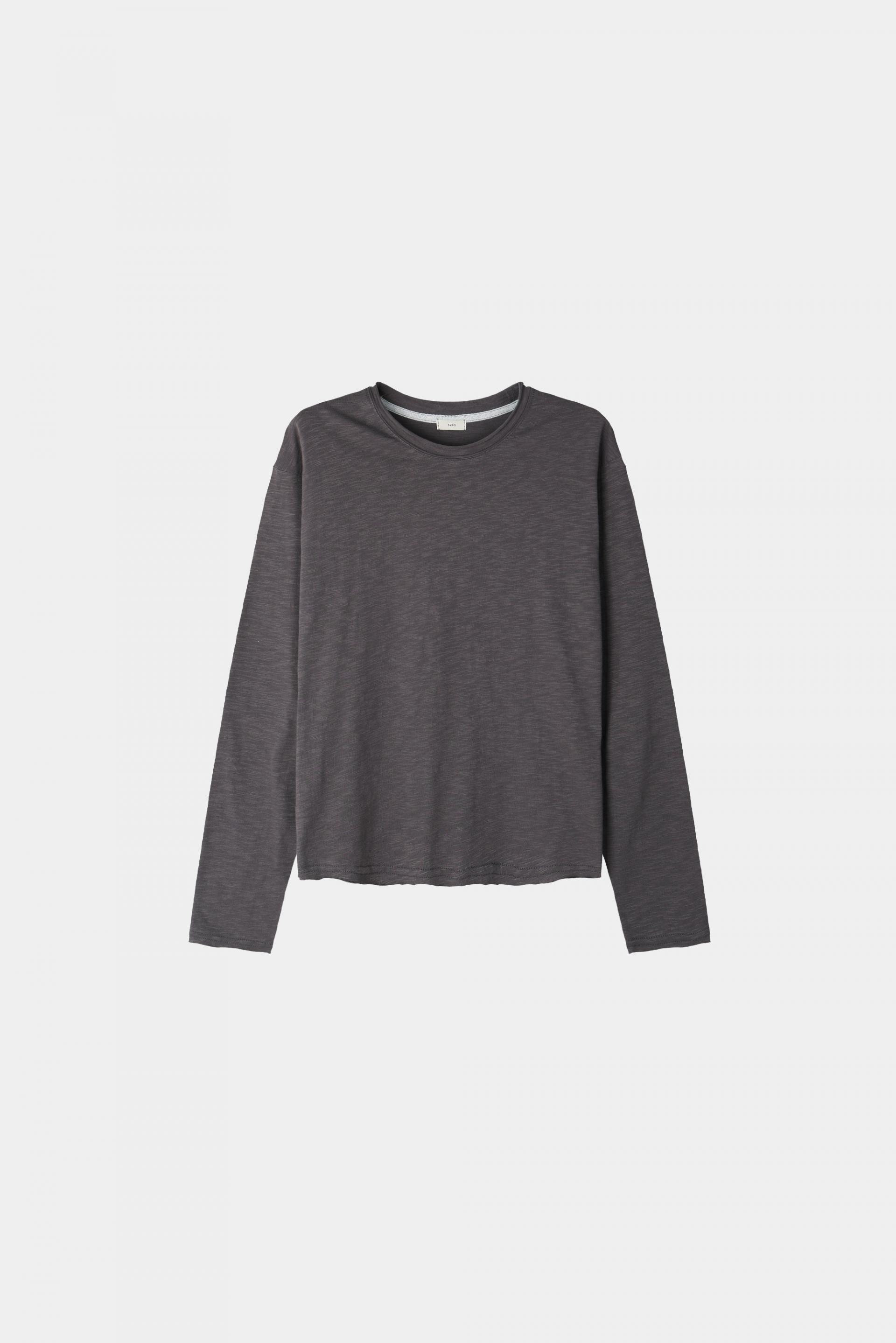 Slub cuting crop long sleeve t