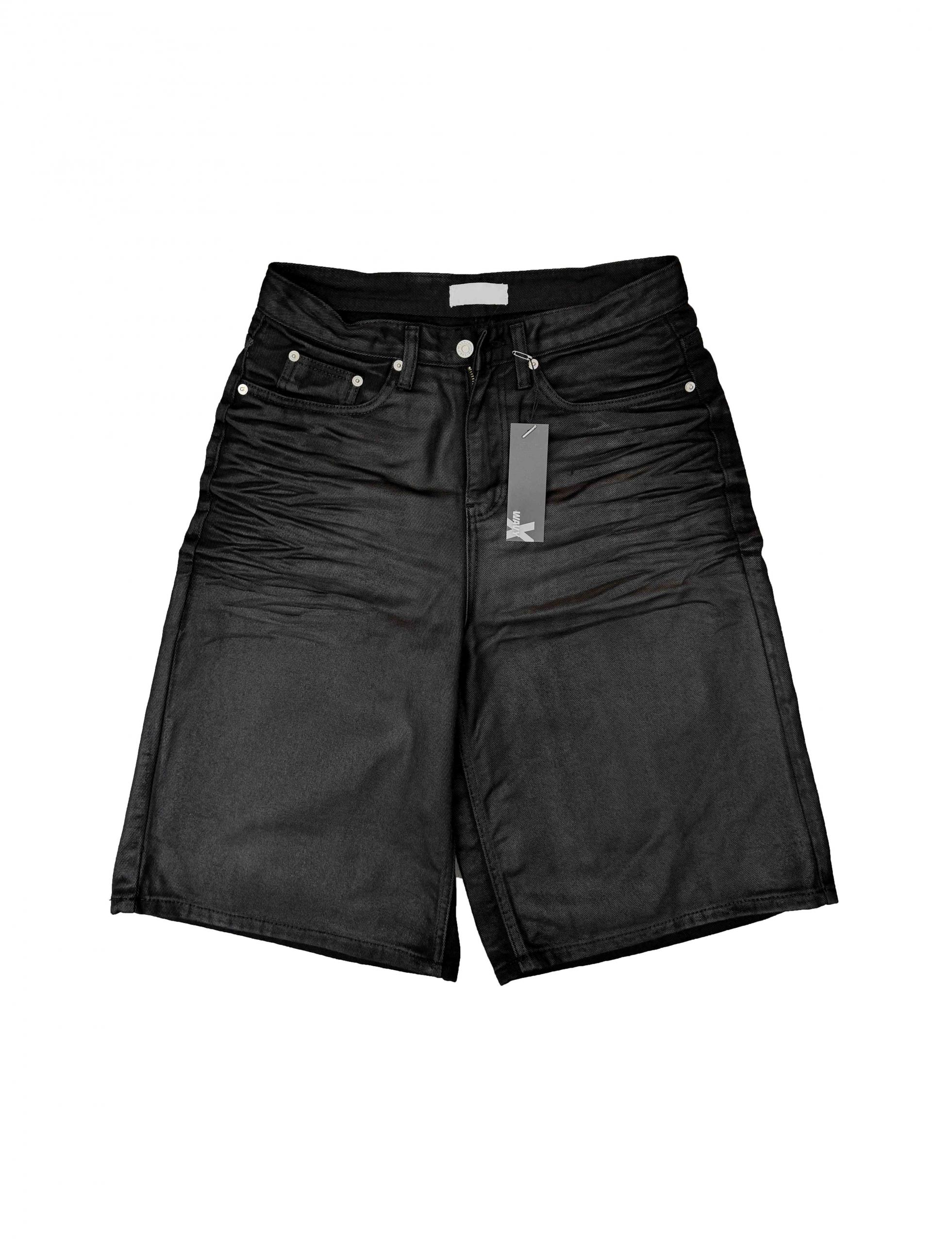 Embo-coated bermuda pants