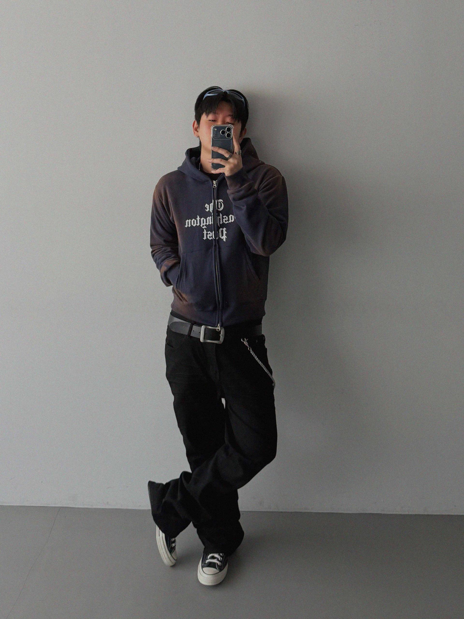 Washington crop hoodie zip-up