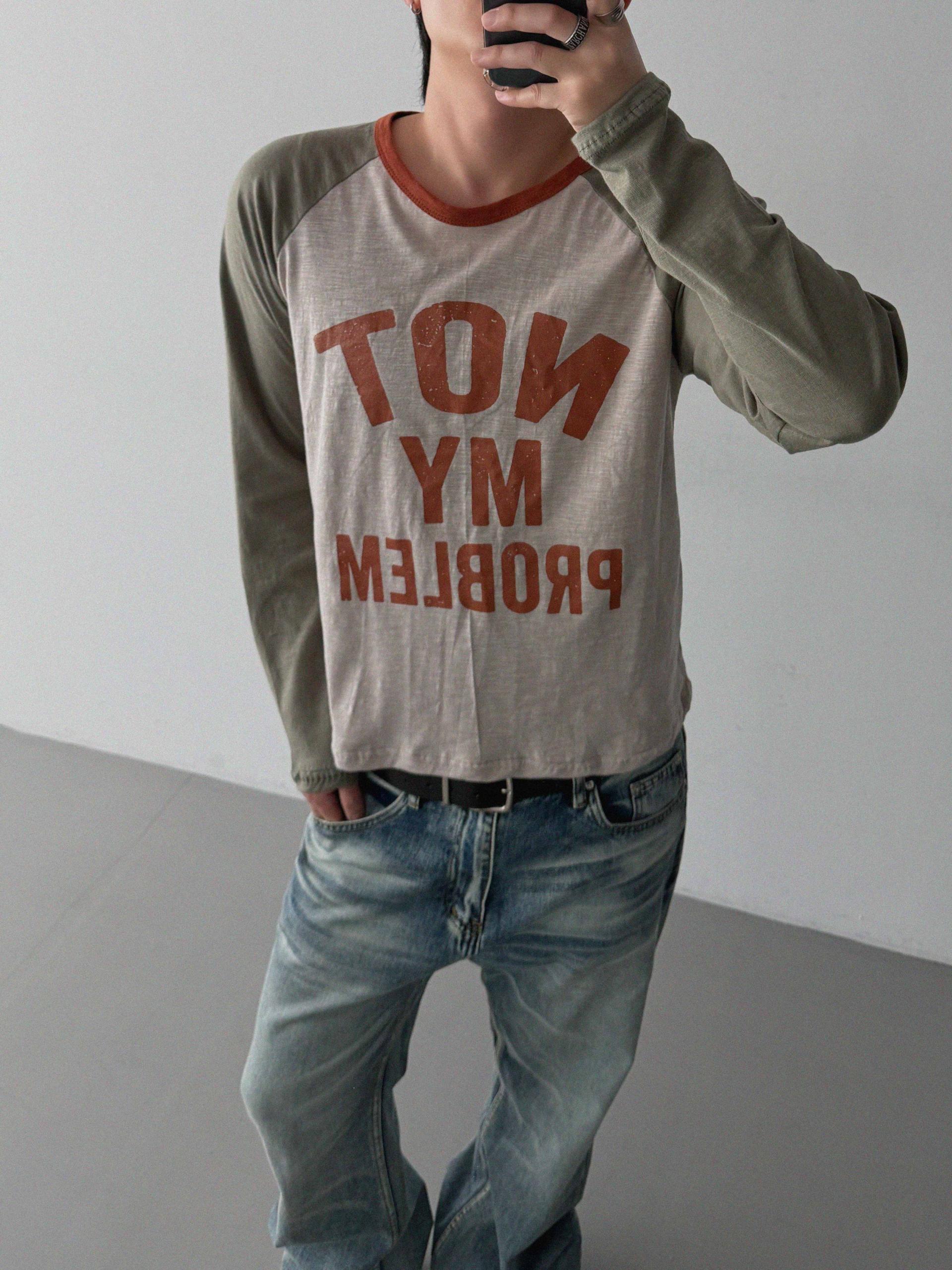 Not raglan ringer crop t