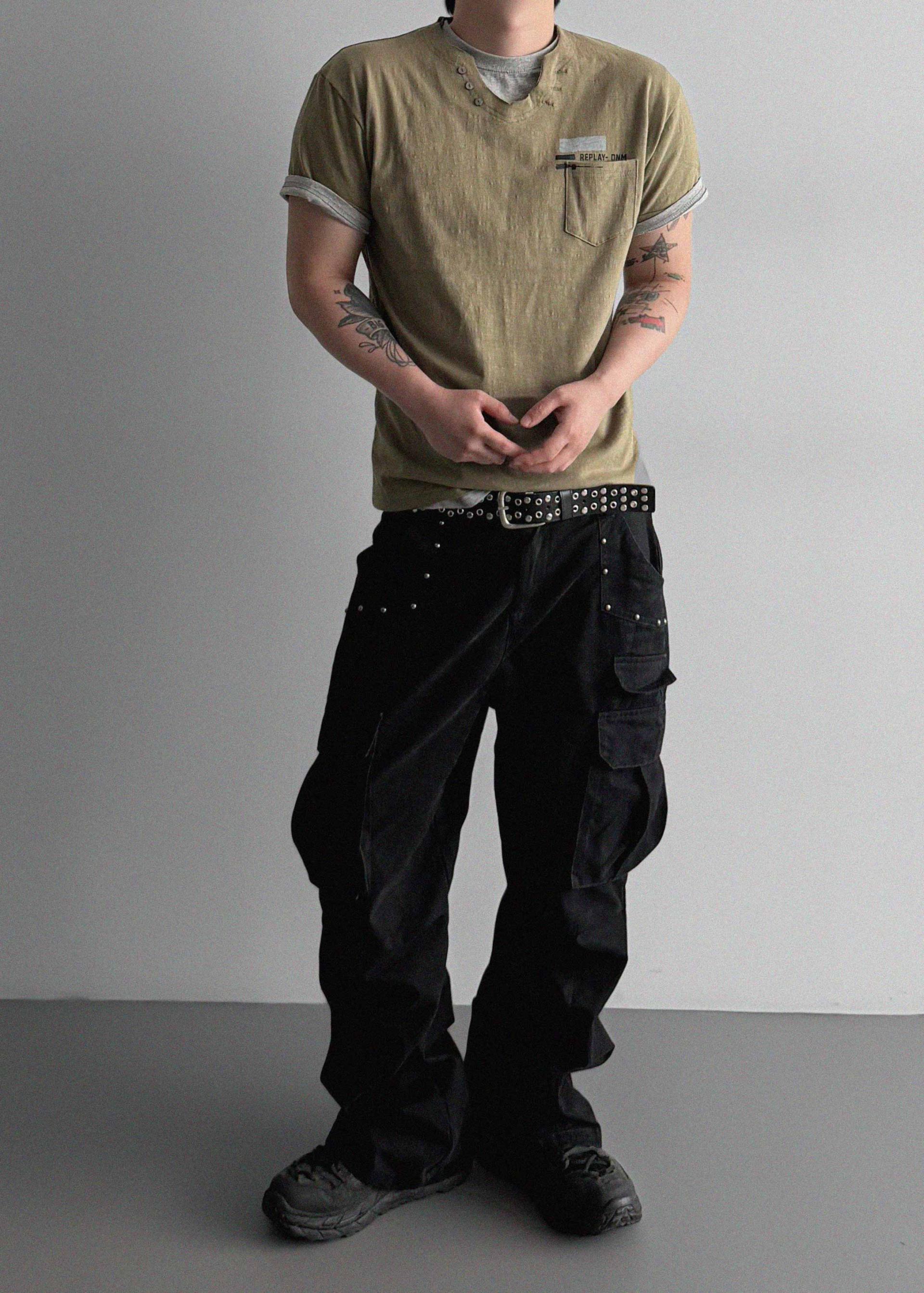 Smith cutoff v-neck half t