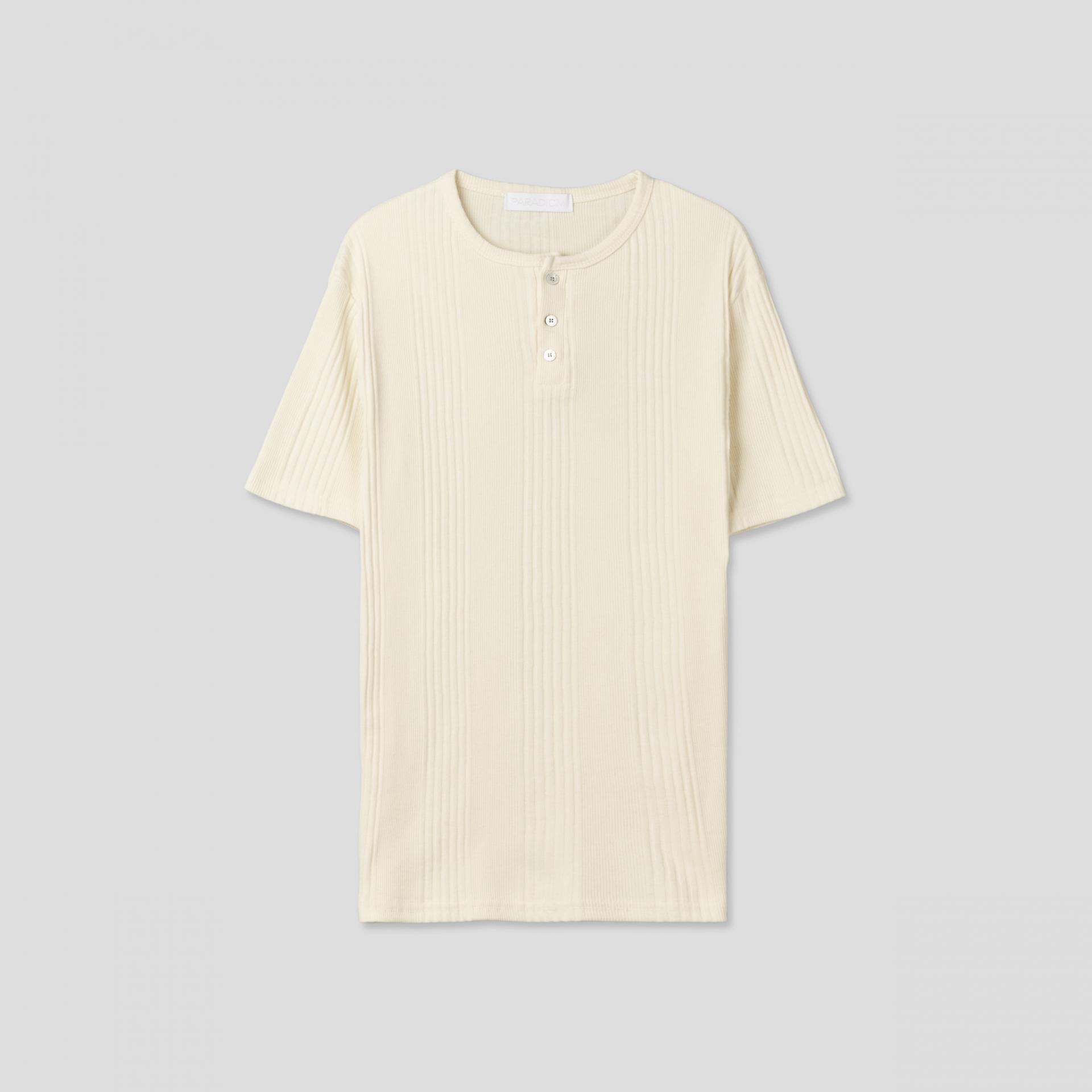 Terrace henley ceck slim half T
