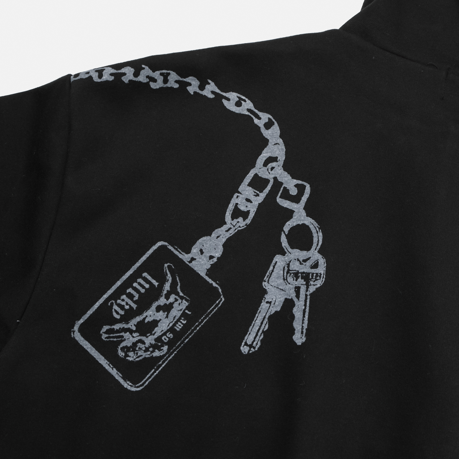 Keyring printed crop hood zip-up