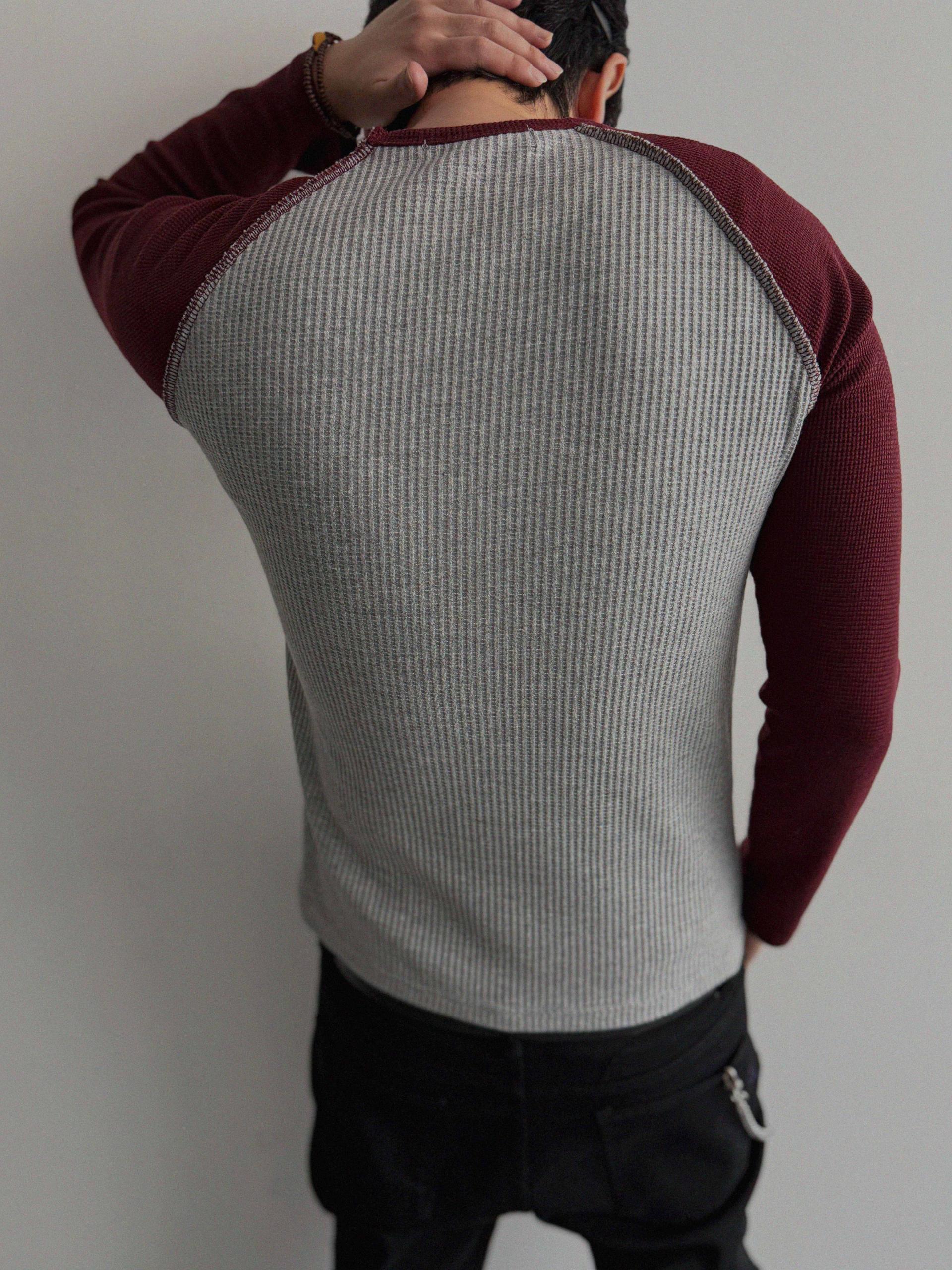 Tukhines waffle slim raglan t