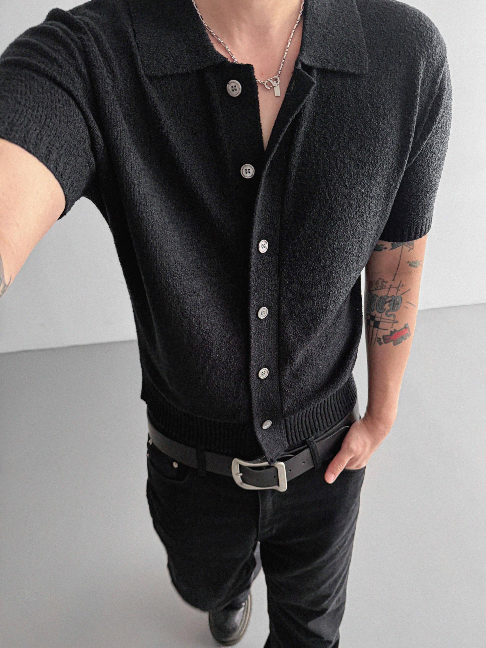 Boksaci boucle half cardigan