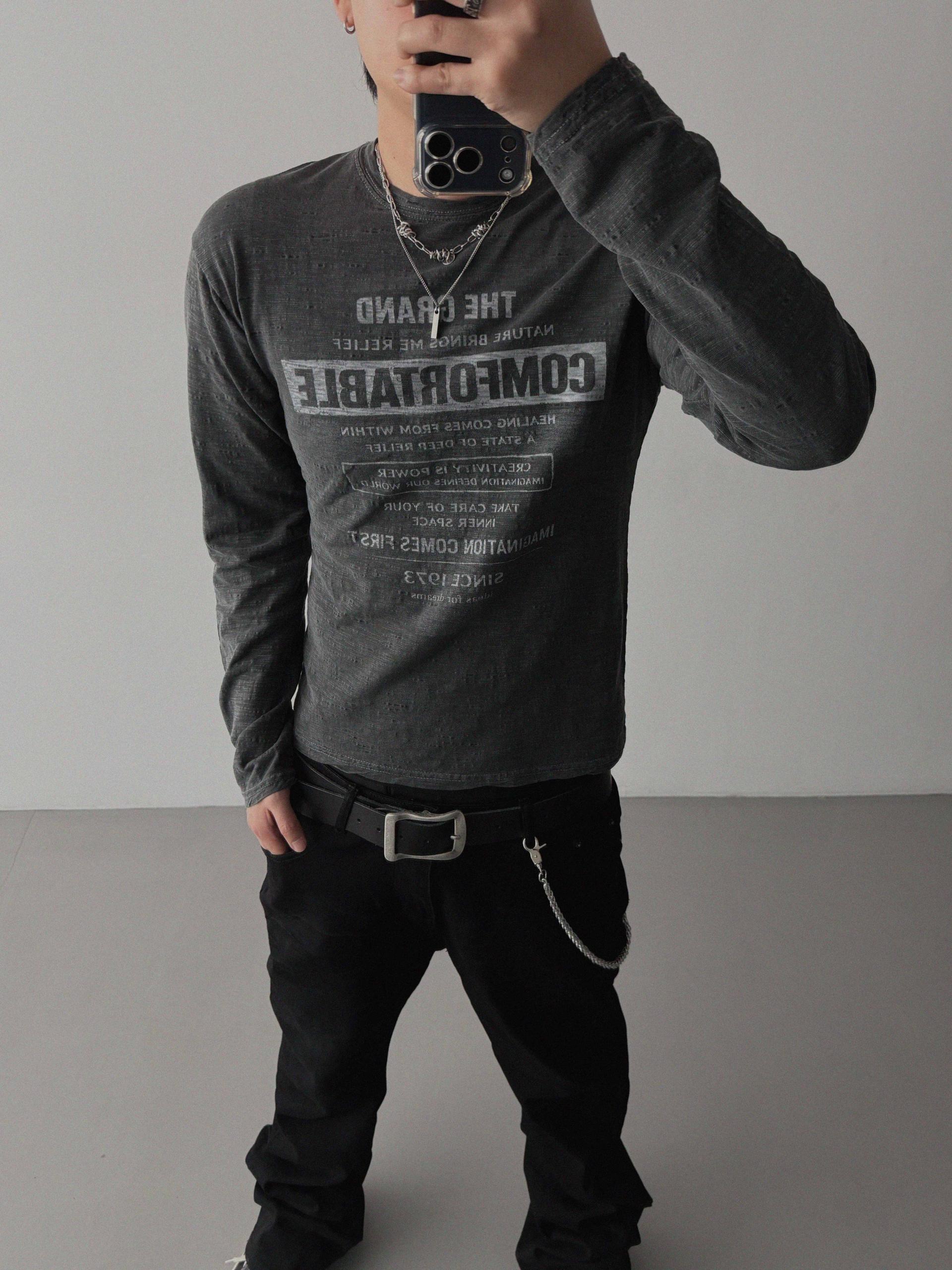 Comfort pigment slub slim t