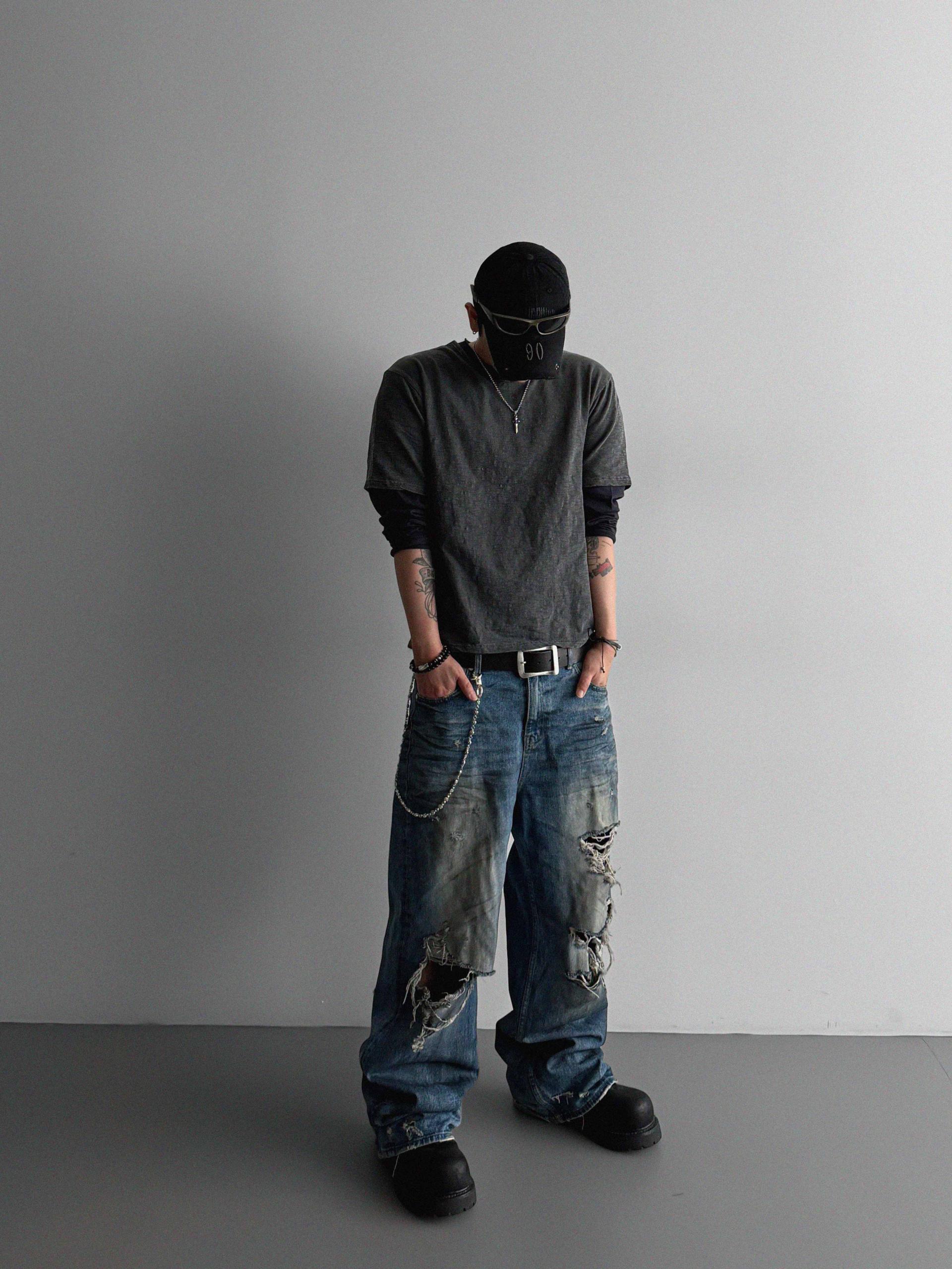 Slub pigment crop half t