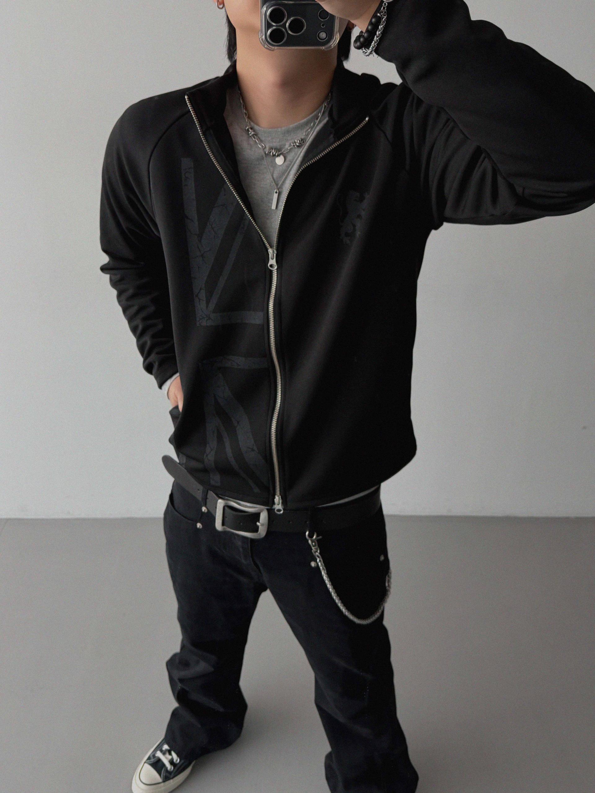 England slim jersey zip-up