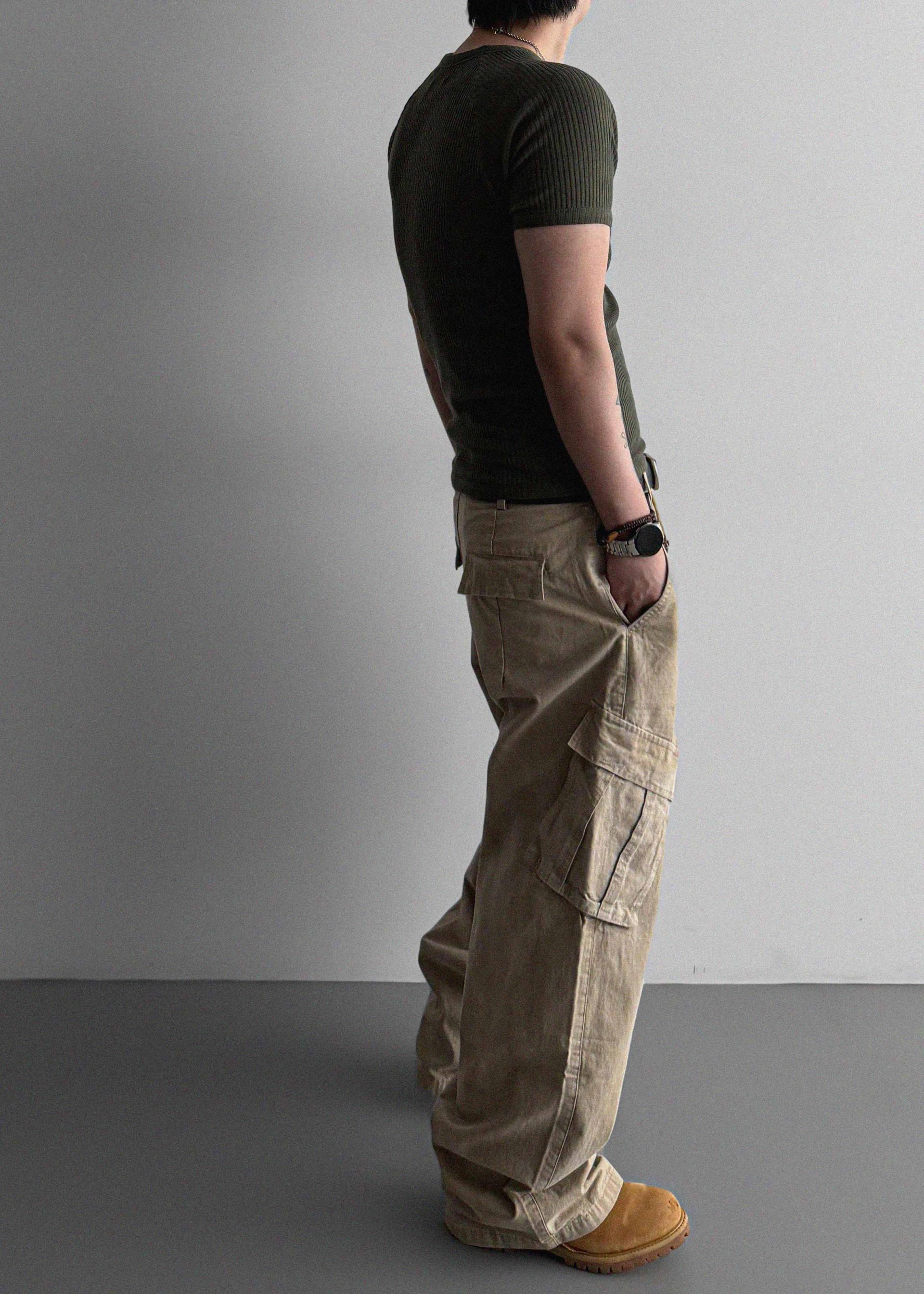 Ribbed raglan muscle half t