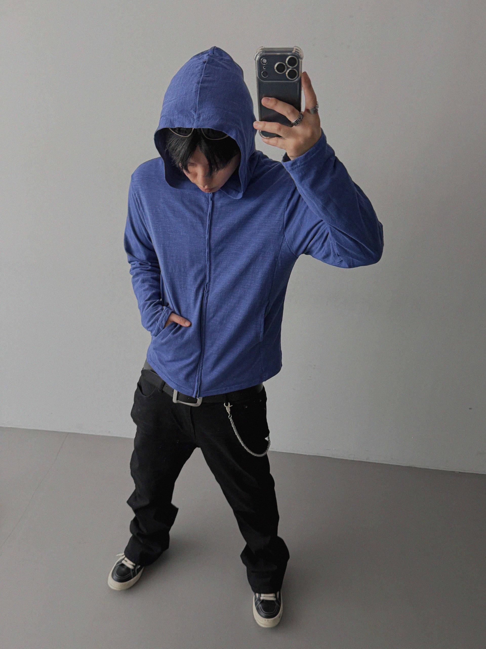 Heize crop hood zip-up
