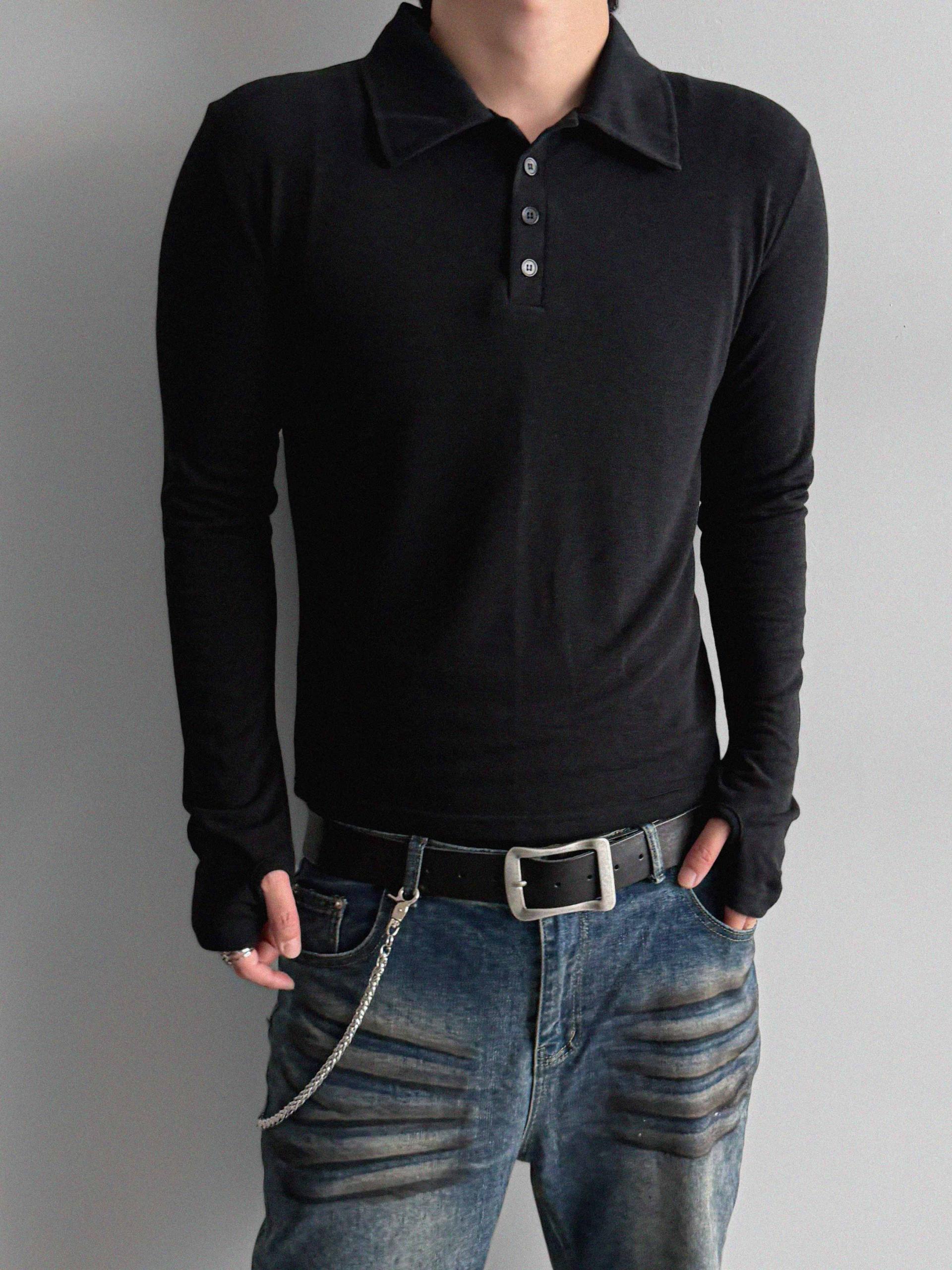 Blank slim warmer collar t