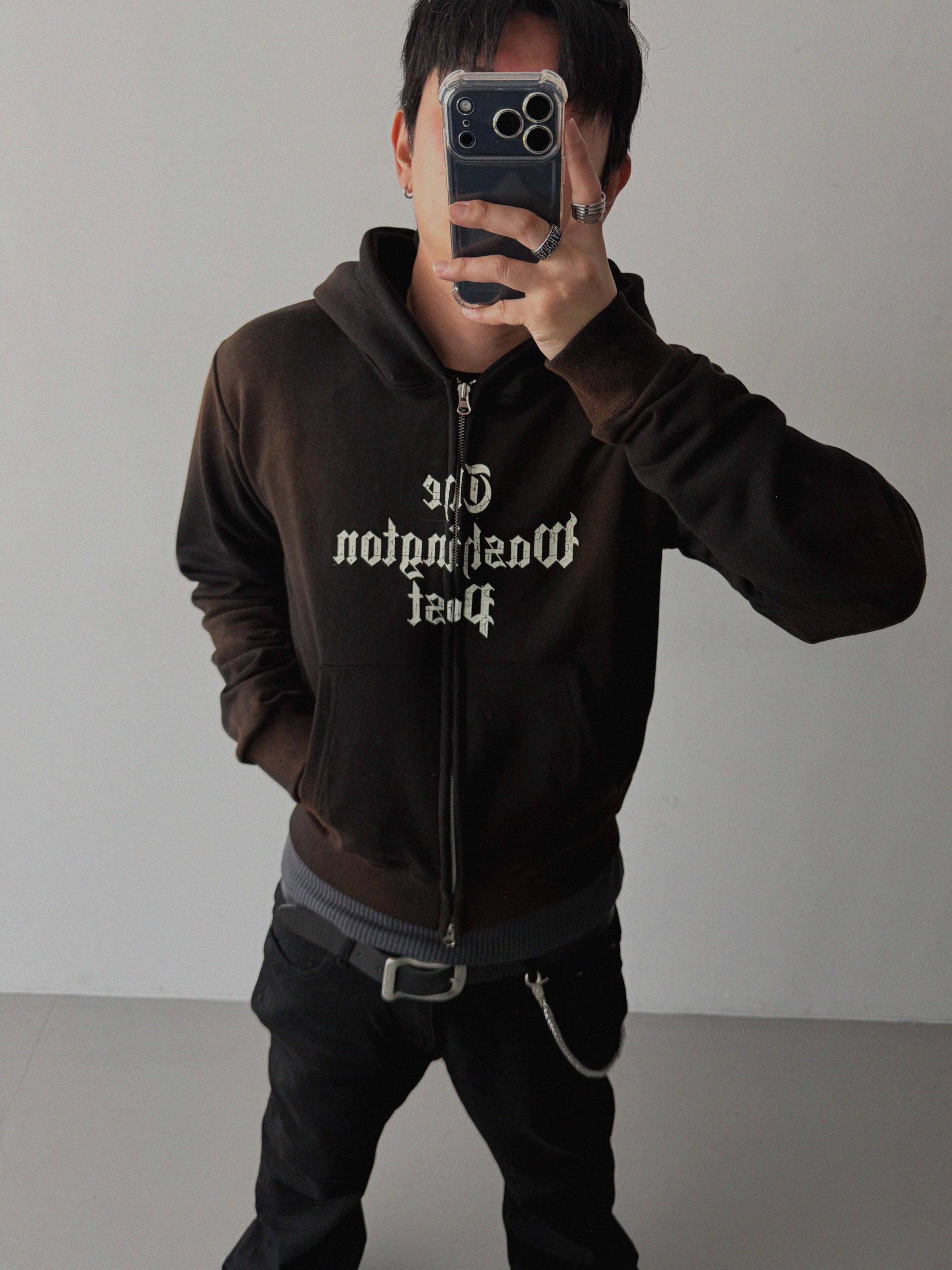 Washington crop hoodie zip-up