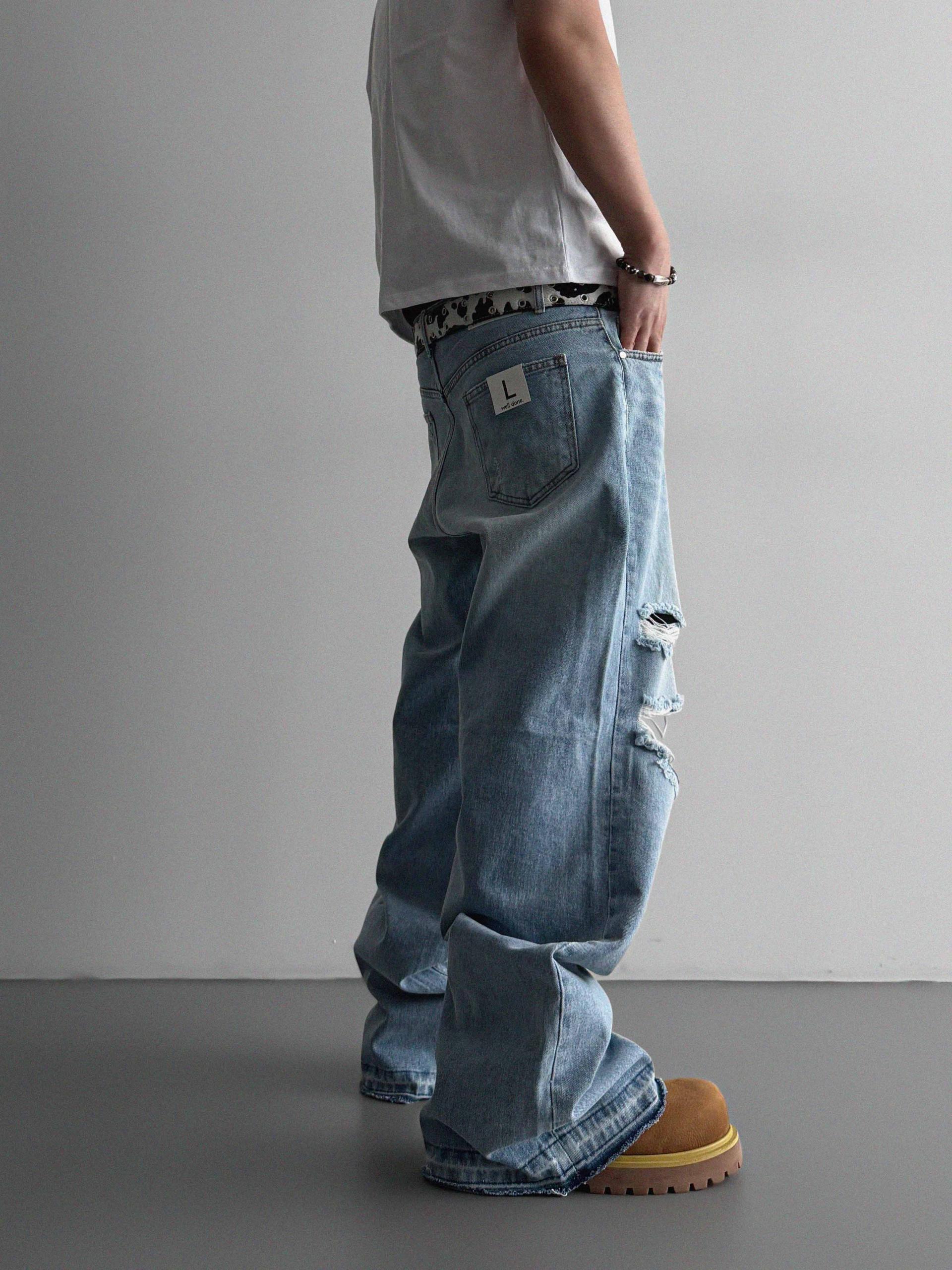 Charlene destroyed ice jeans