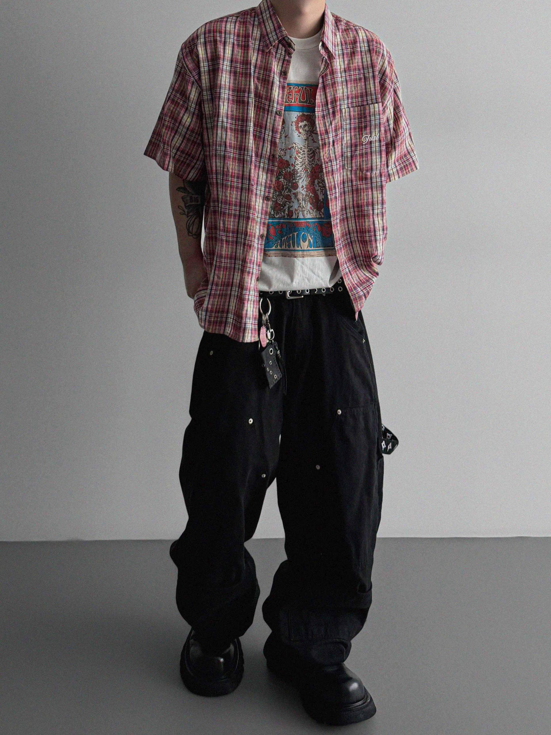 Prepi boxy check half shirt
