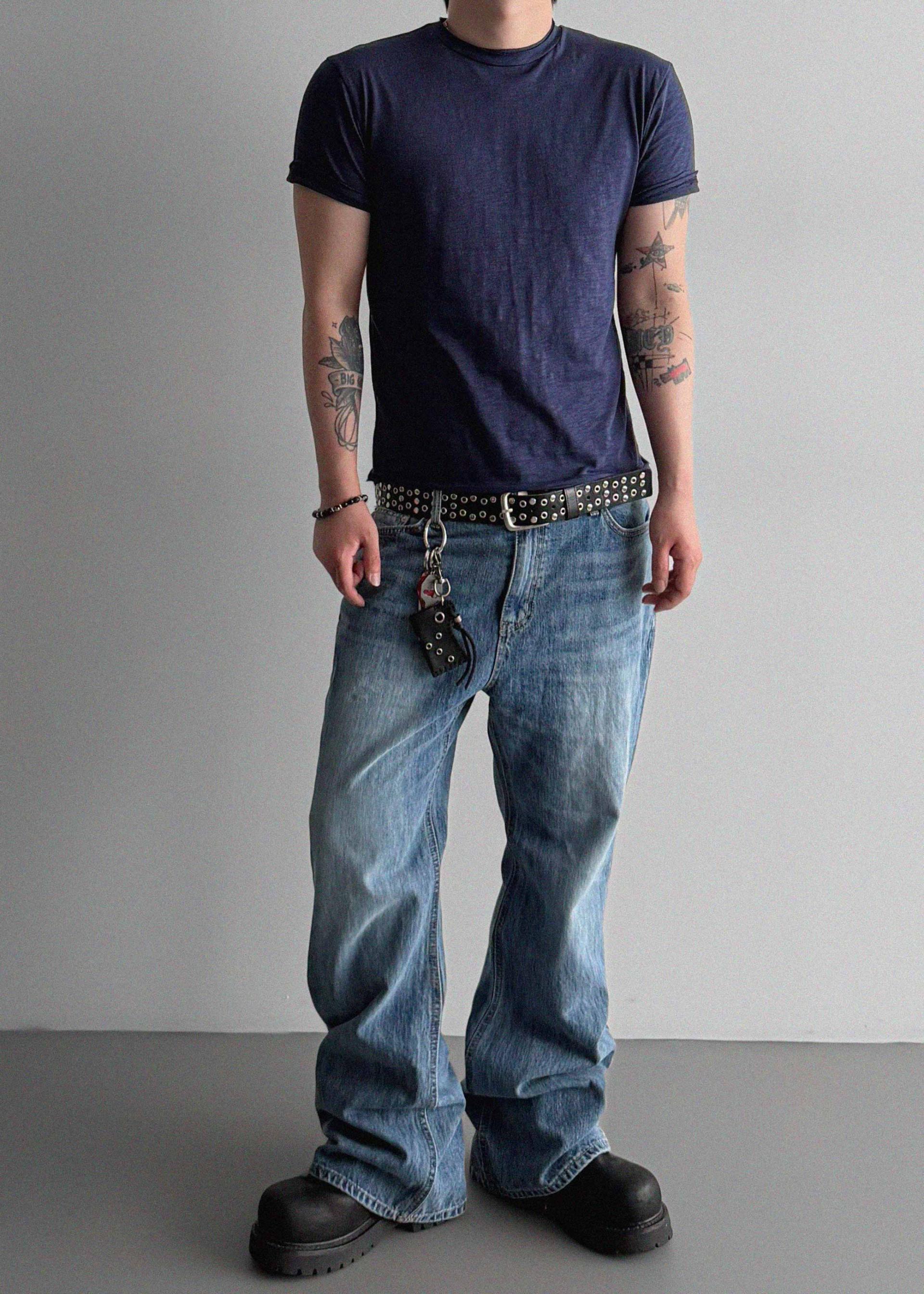 Graysh blue flared jeans