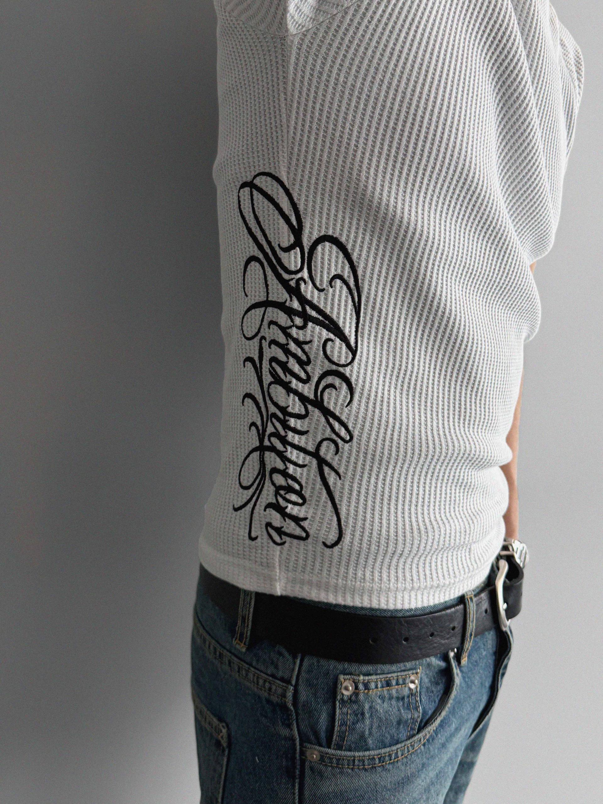 Chicano waffle muscle half t