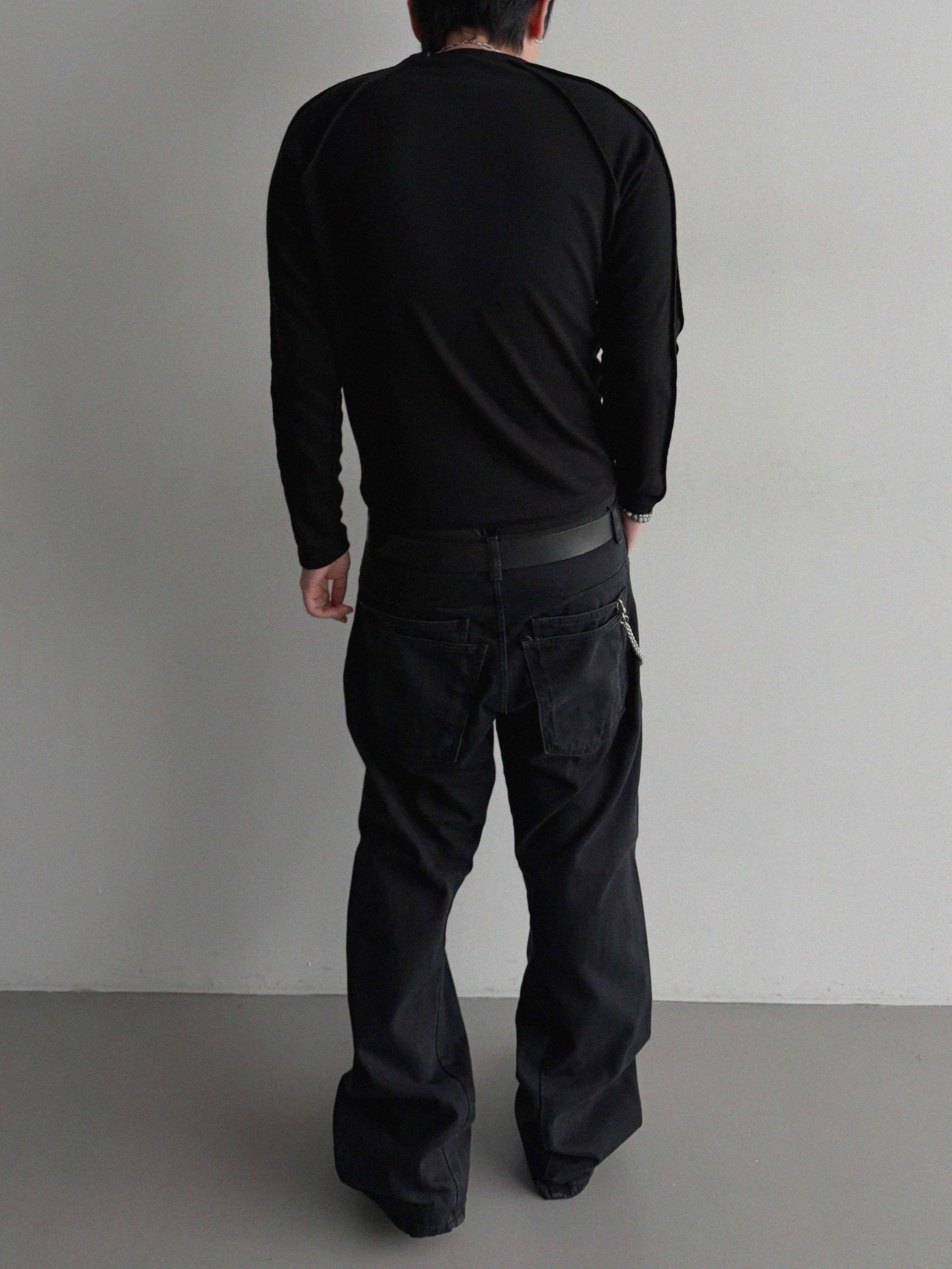 Outside Incision ribbed slim t