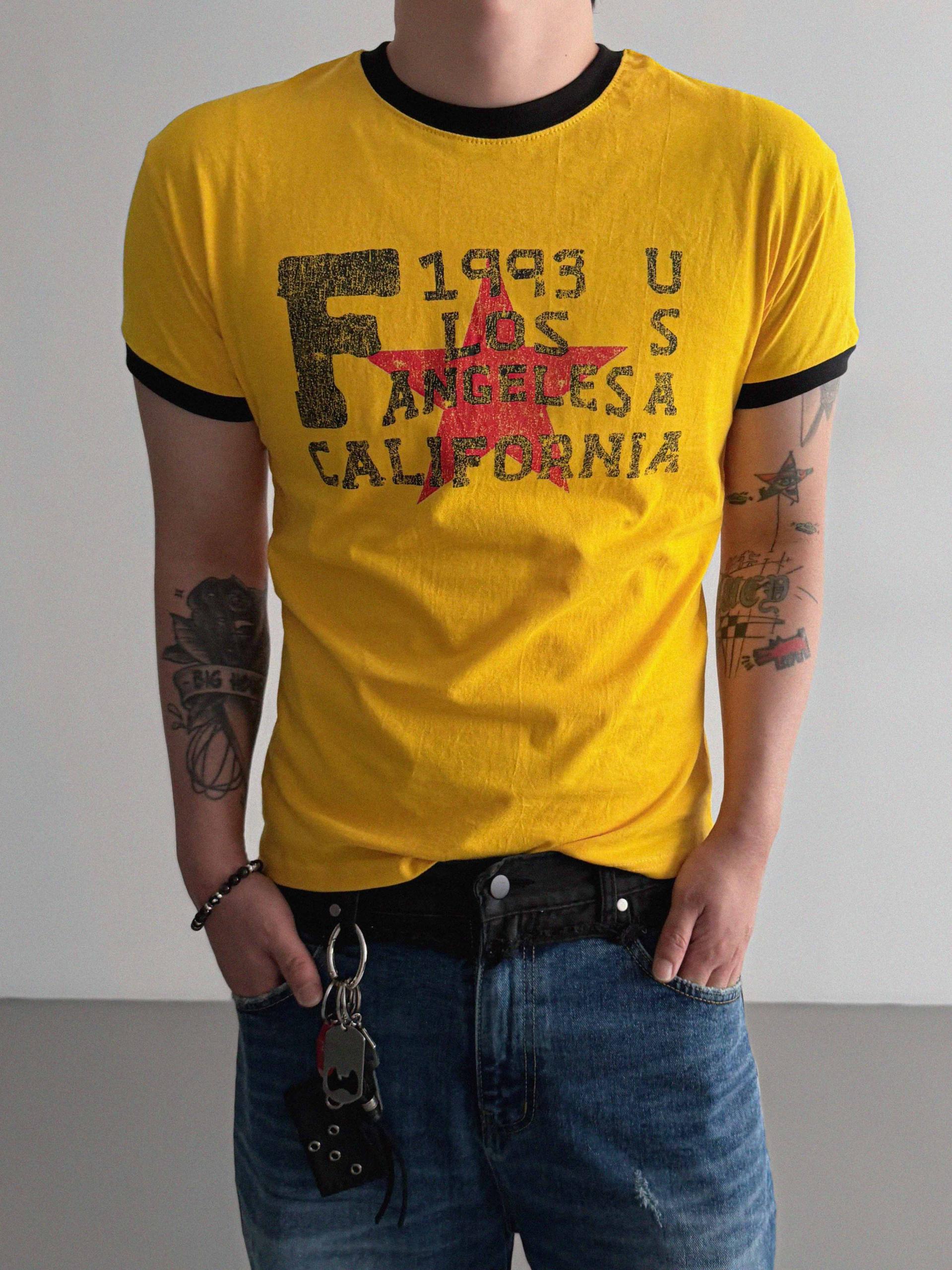 Retro star muscle ringer half t