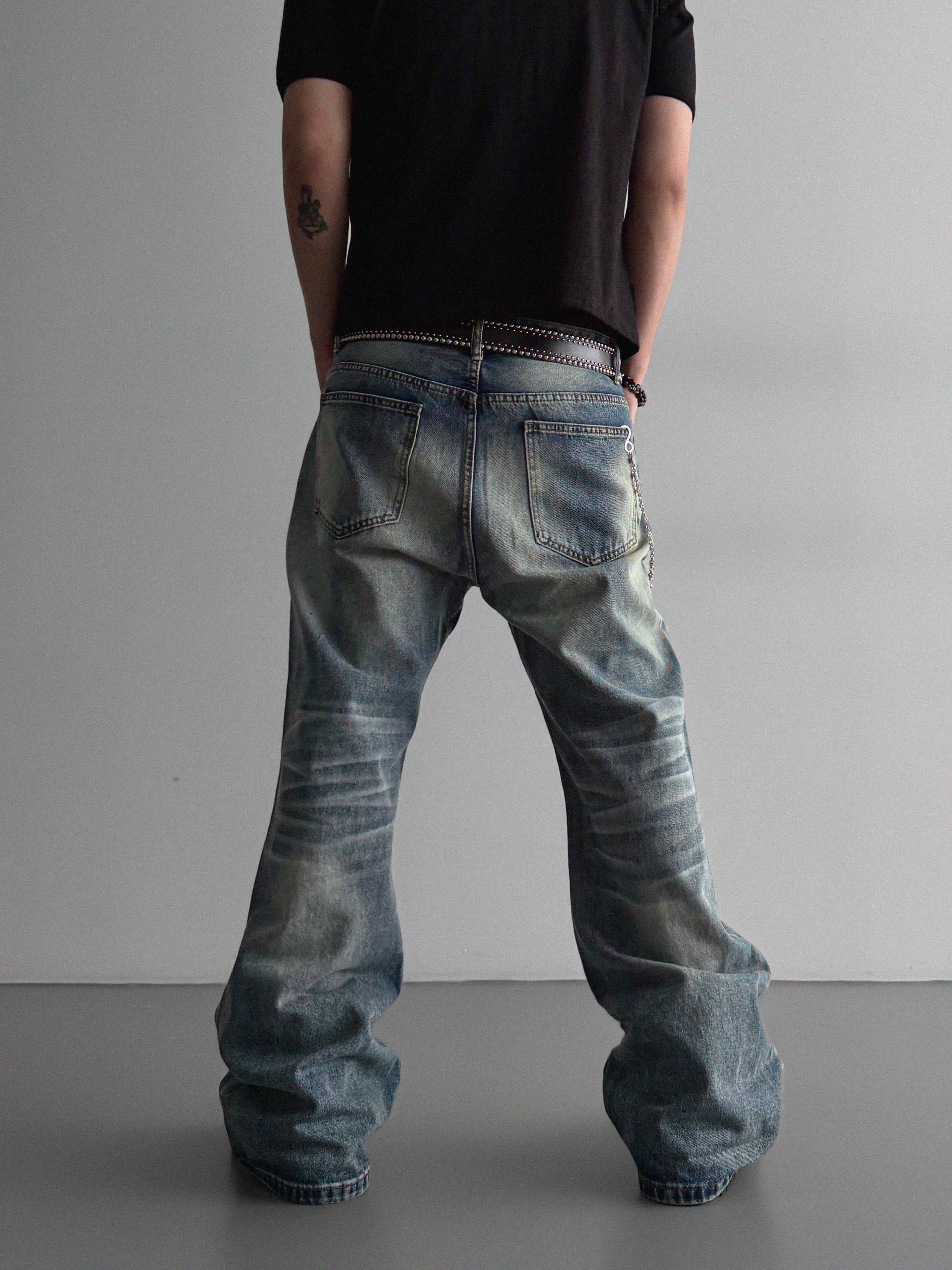 Mobe sand flare denim pants