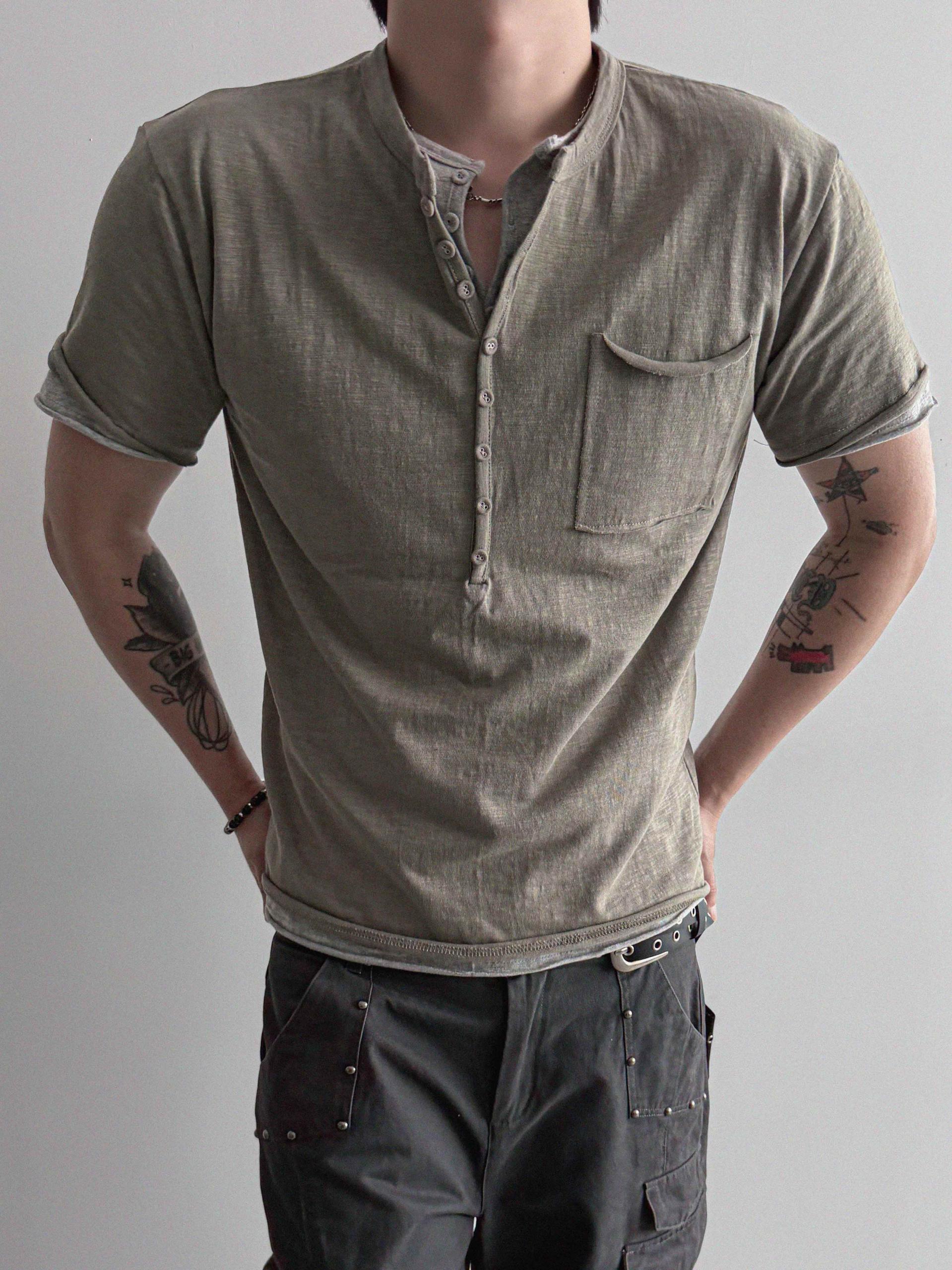Burton slab henley neck half t