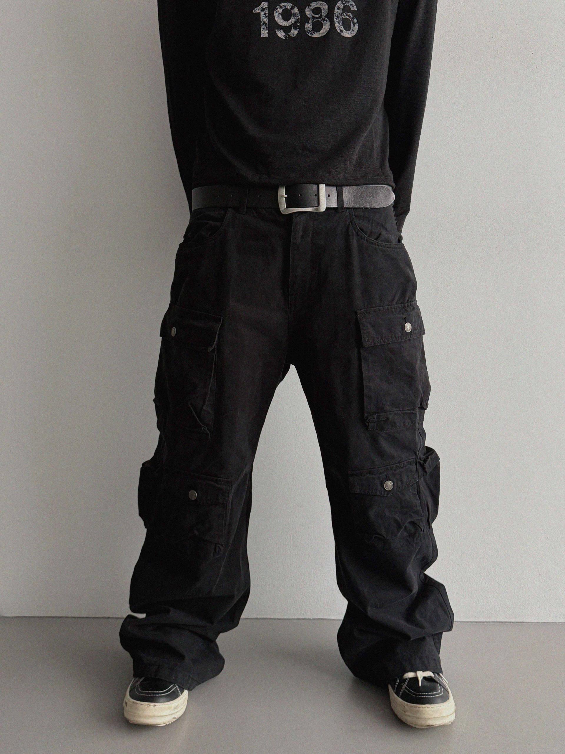 Block cargo wide pants